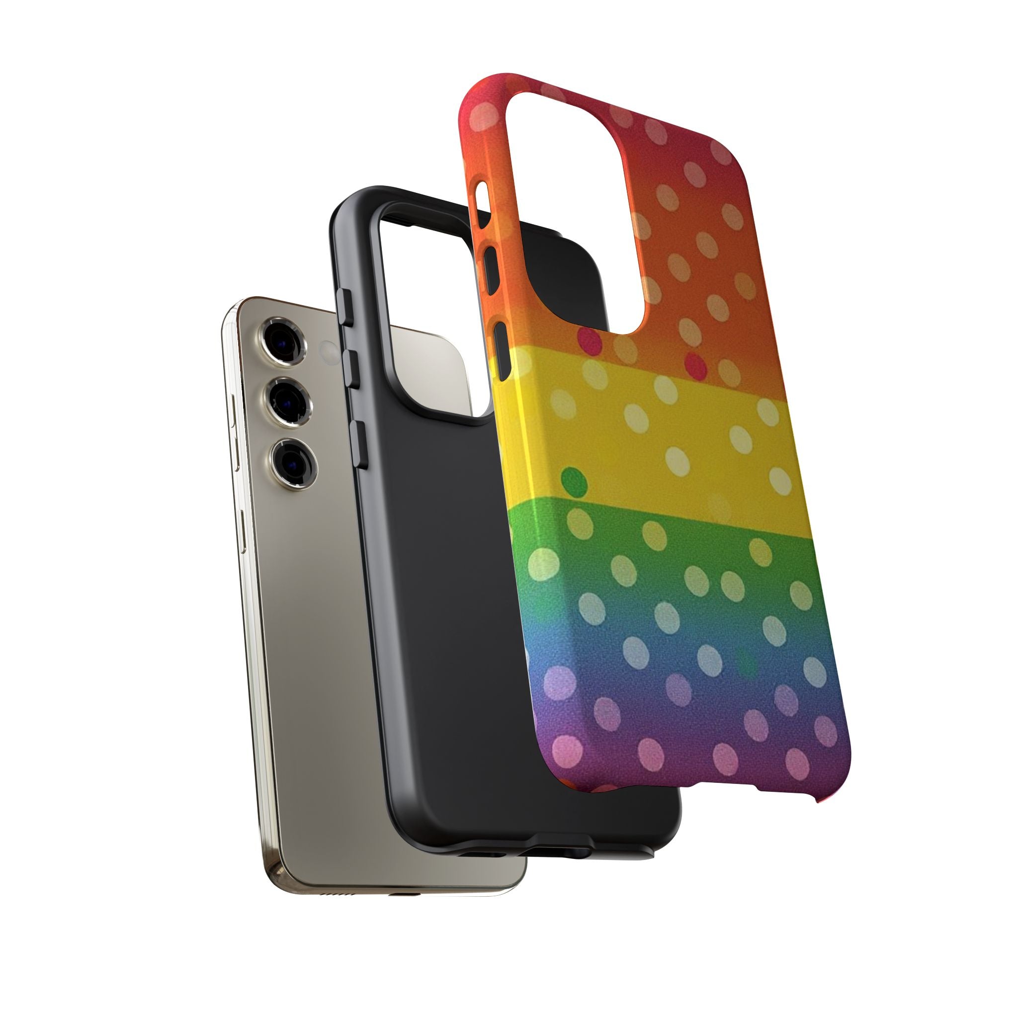 Rainbow Polka-Dot Tough Case for Android