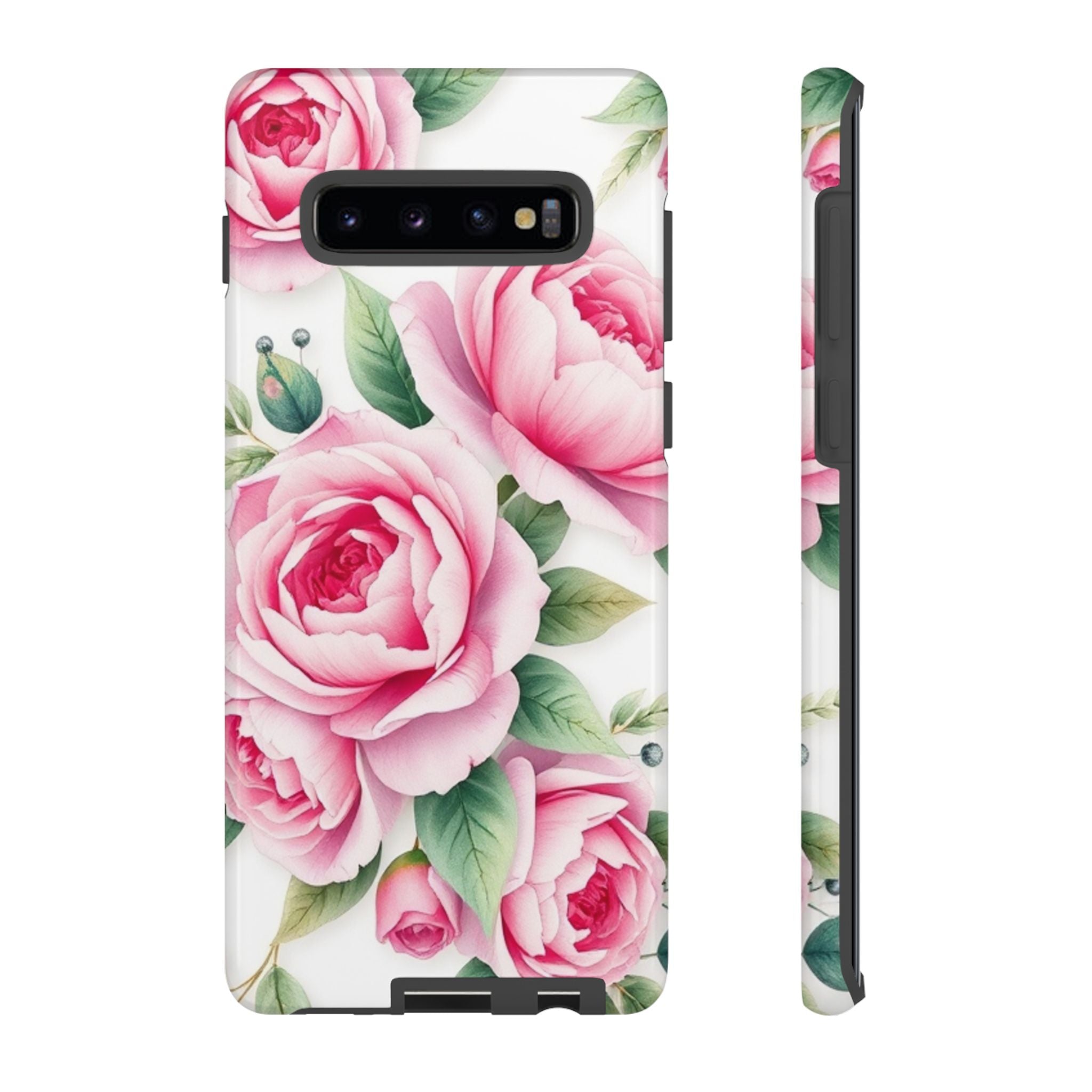 Android OR iPhone Compatible Cases - Pink Flower Design - Unique Tough Cases