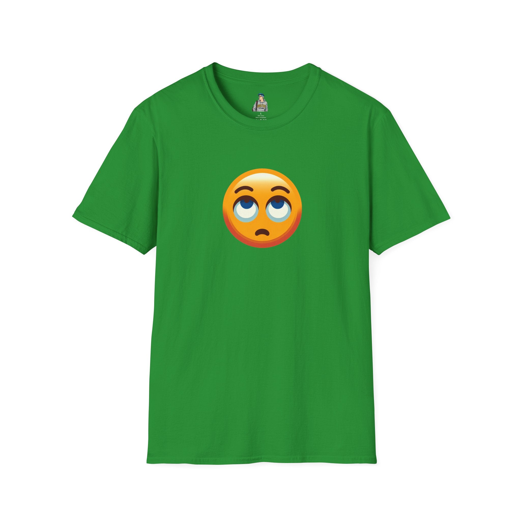 Unisex Softstyle T-Shirt with Eye Roll Emoji | Casual Graphic Tee for Everyday Humor