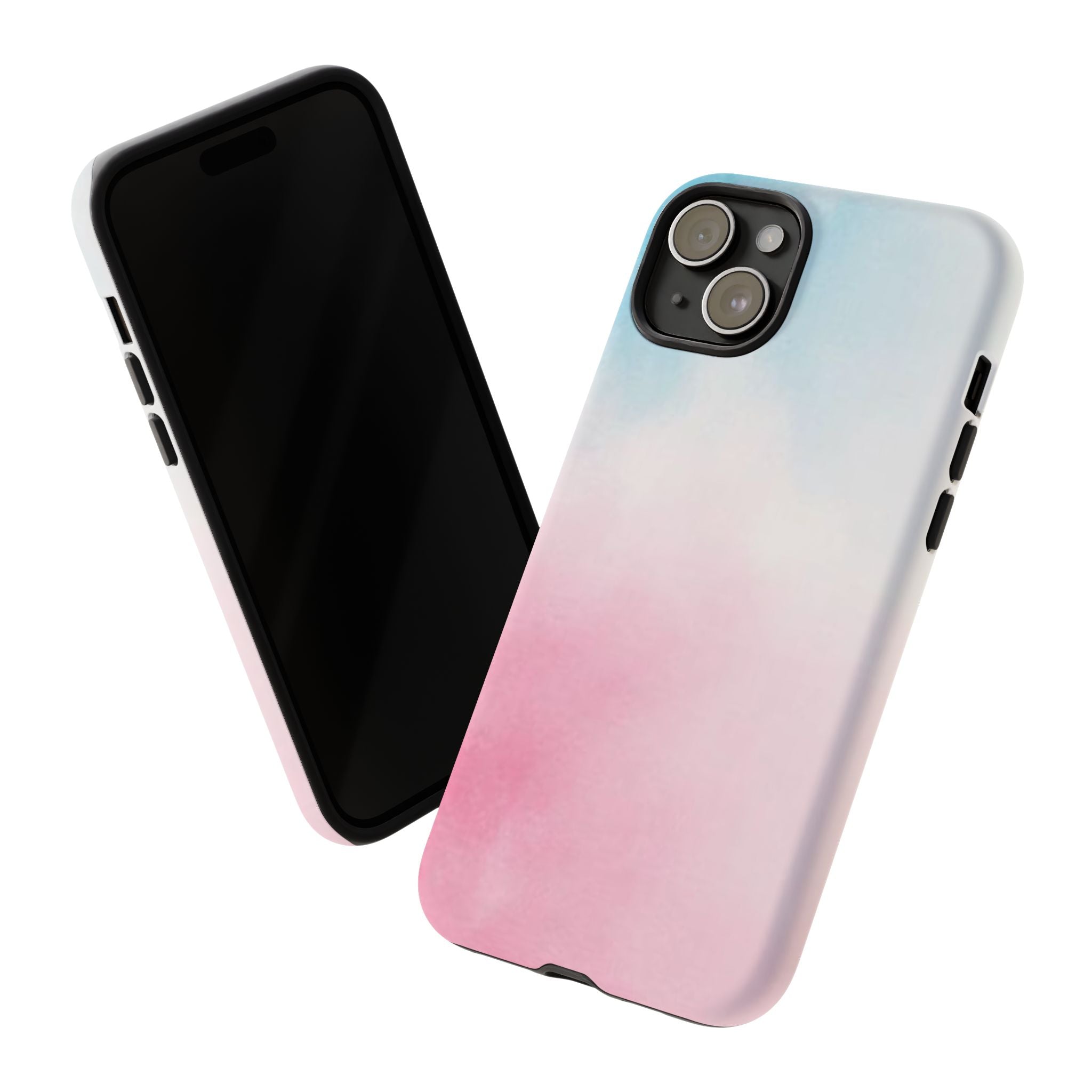 Pastel Cloud Tough Phone Case for iPhone Pink & Blue Gradient Protective Cover