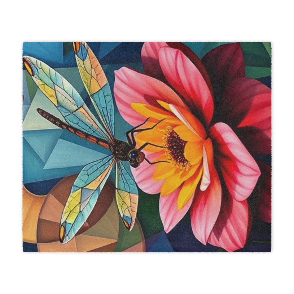 Flower & Dragonfly Microfiber Blanket