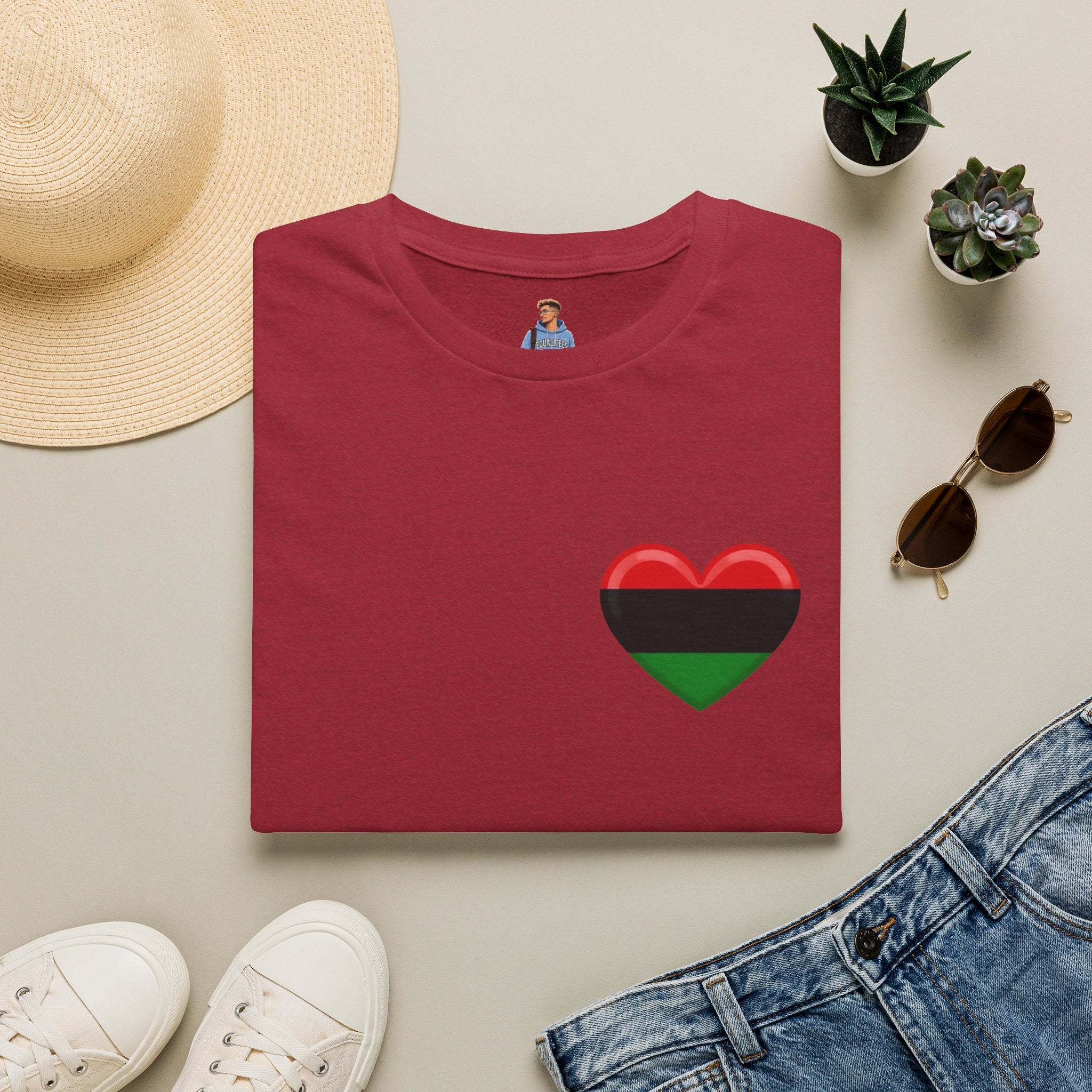 Unity and Heritage Unisex Softstyle T-Shirt with Pan-African Heart