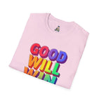 Unisex Softstyle T-Shirt - ' Rainbow Good Will Win' Positive Message Tee