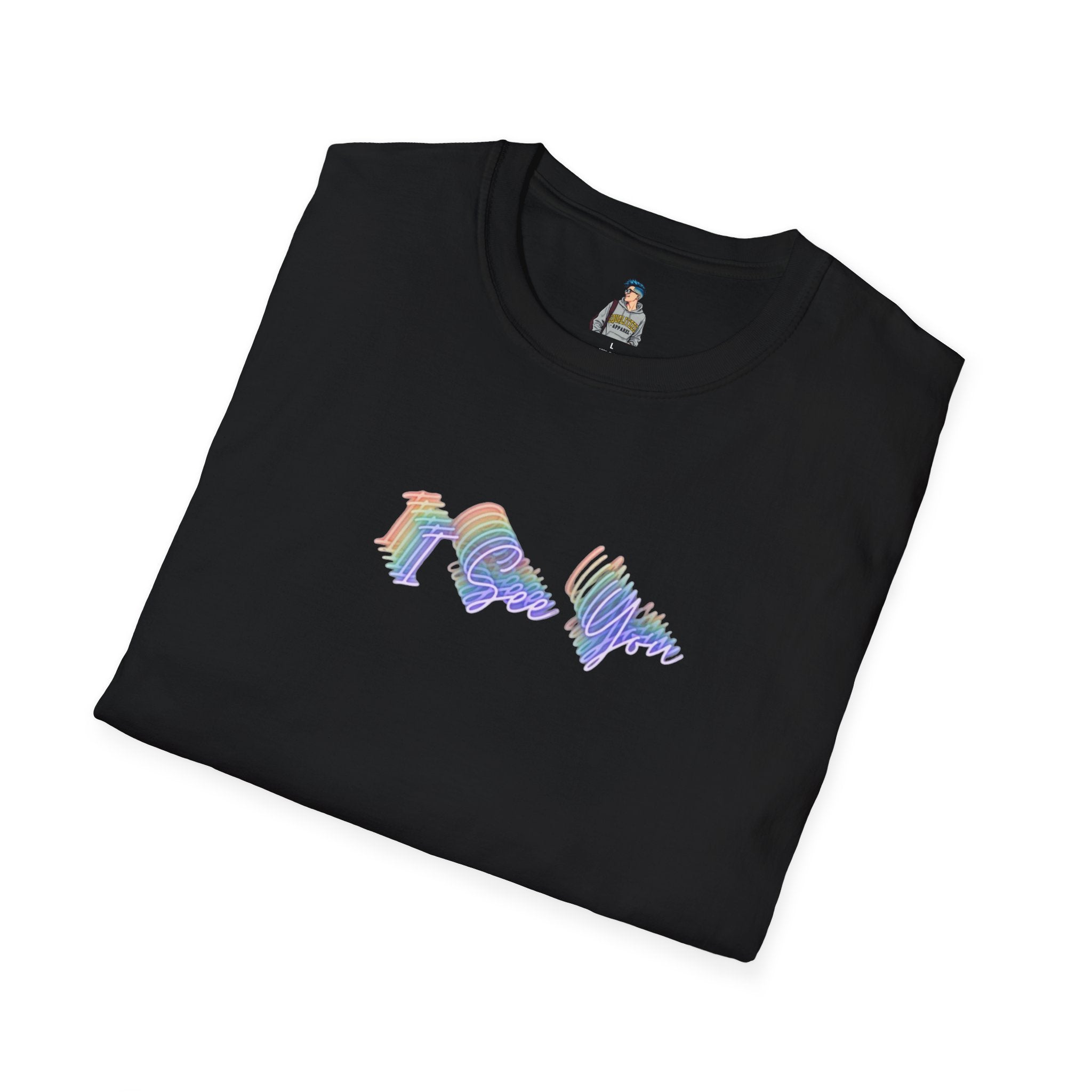 I See You Unisex Softstyle T-Shirt - Colorful Wave Design for LGBTQ+ Visibility
