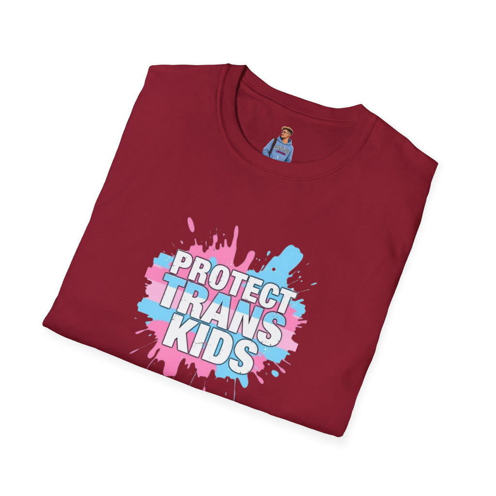 Protect Trans Kids Unisex Softstyle T-Shirt - Supportive LGBTQ+ Apparel
