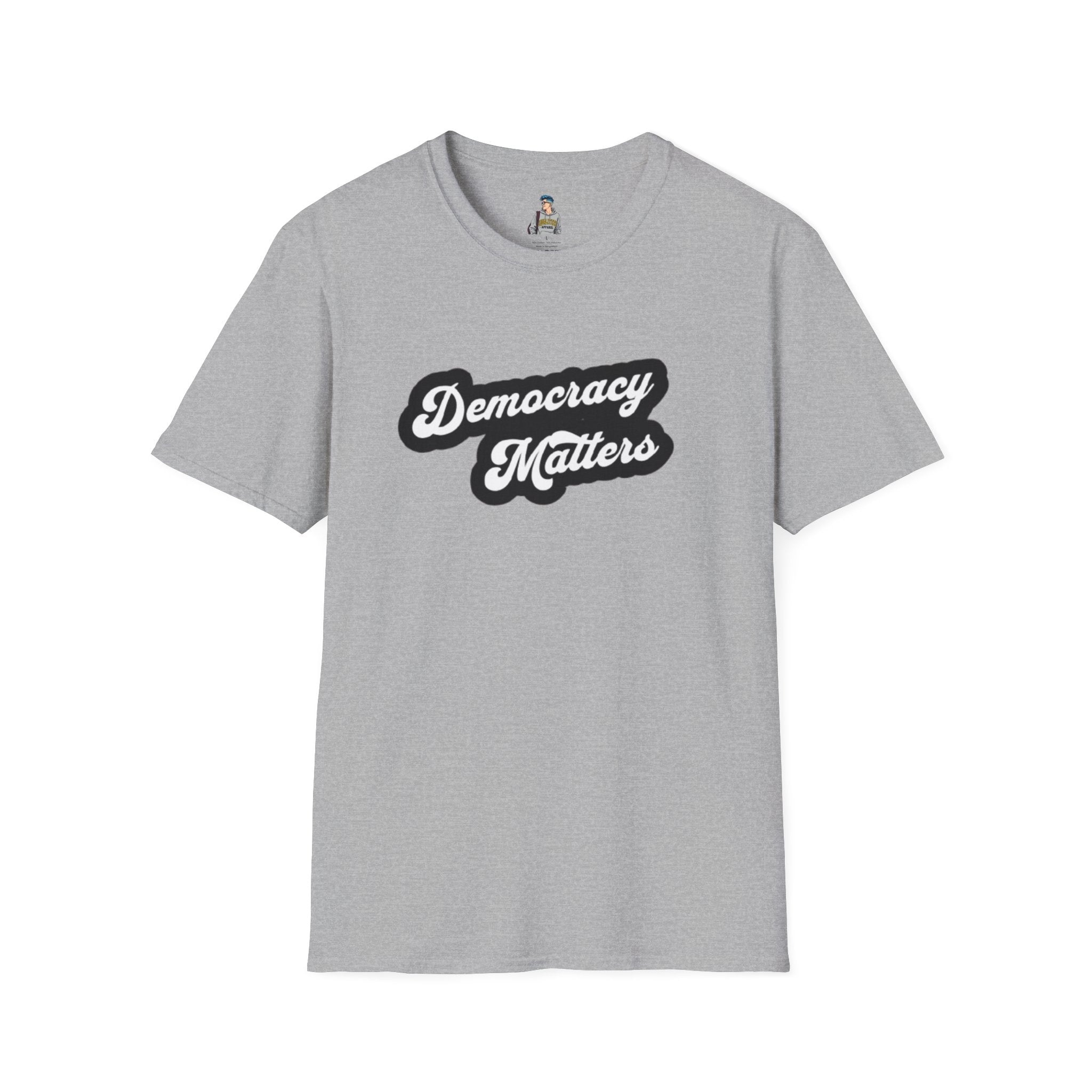 Democracy Matters T-Shirt — Retro Script Political Tee