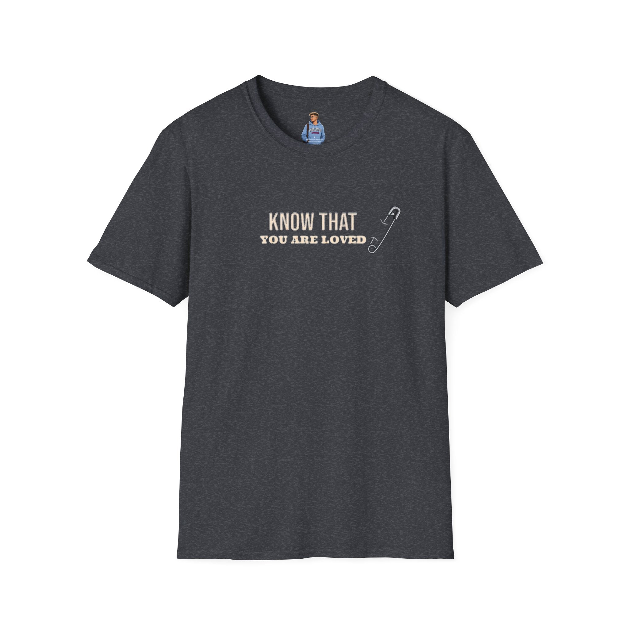 Safety Pin Know That You Are Loved Inspirational Tee Unisex Softstyle T-Shirt