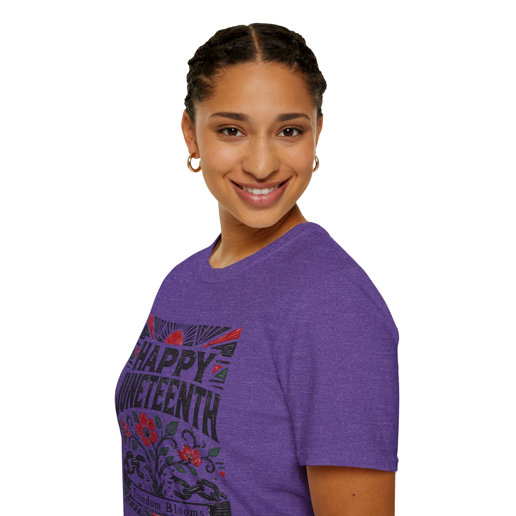 Juneteenth T-Shirt — "Happy Juneteenth" Floral Freedom Tee