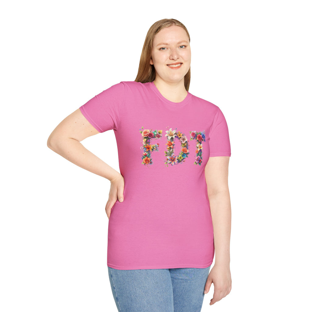 FDT Bold Floral Typography T-Shirt