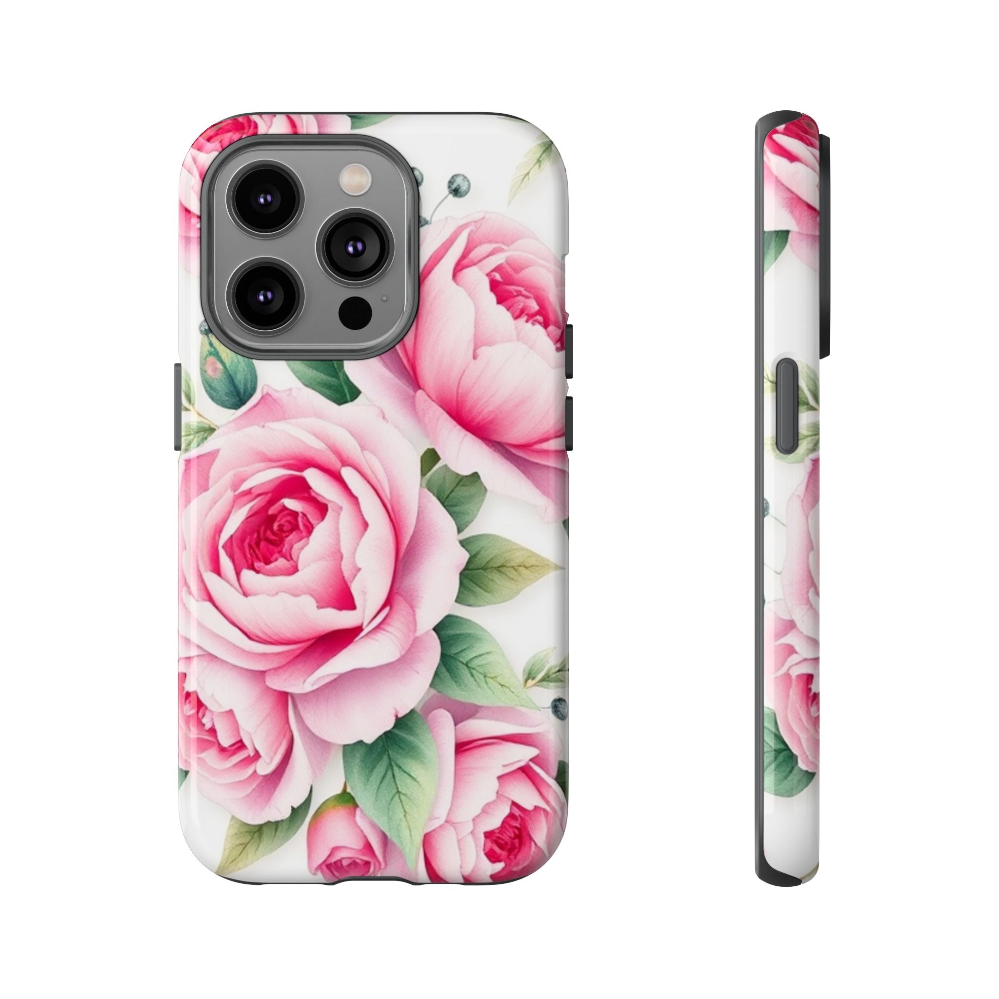 Android OR iPhone Compatible Cases - Pink Flower Design - Unique Tough Cases