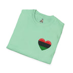 Unity and Heritage Unisex Softstyle T-Shirt with Pan-African Heart