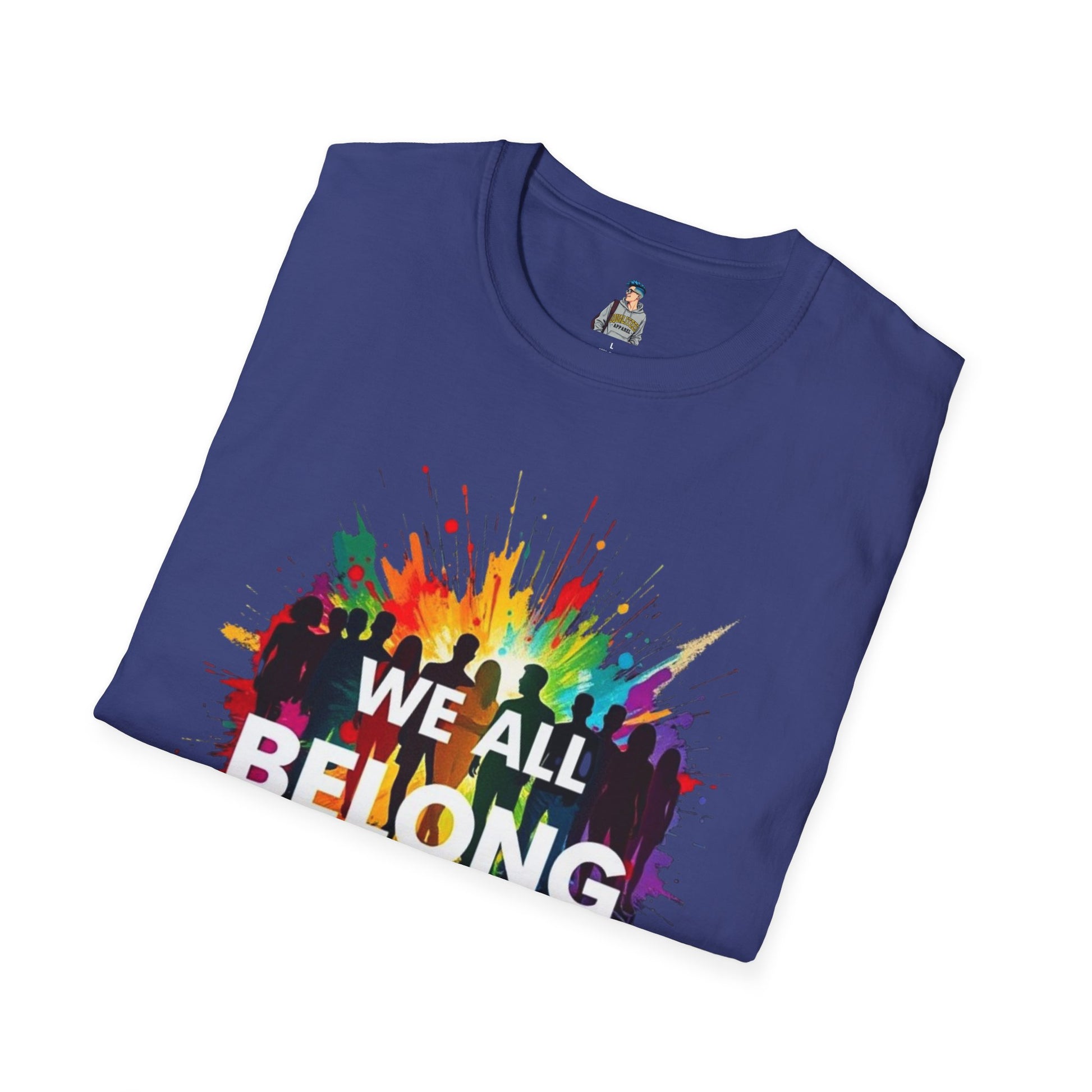 We All Belong Unisex Softstyle T-Shirt - Colorful Pride Tee