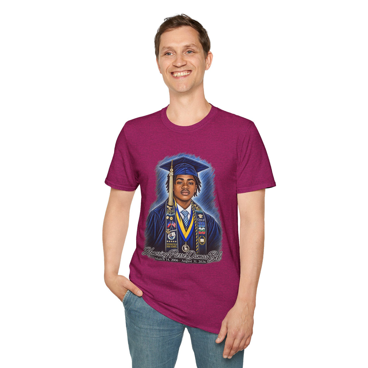 Portrait Front and Back - In Memory of Pierre Damas Bel T-Shirt