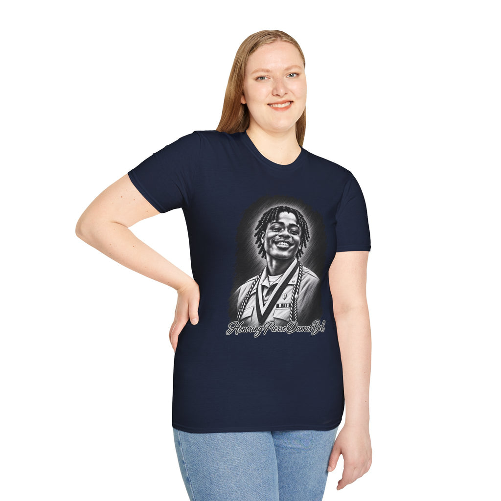 Smiling Portrait Front - In Memory of Pierre Damas Bel T-Shirt