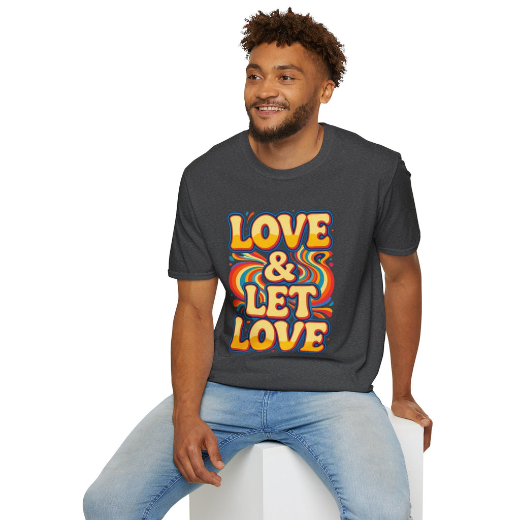 T-Shirt — "Love & Let Love" Retro Rainbow Peace Tee