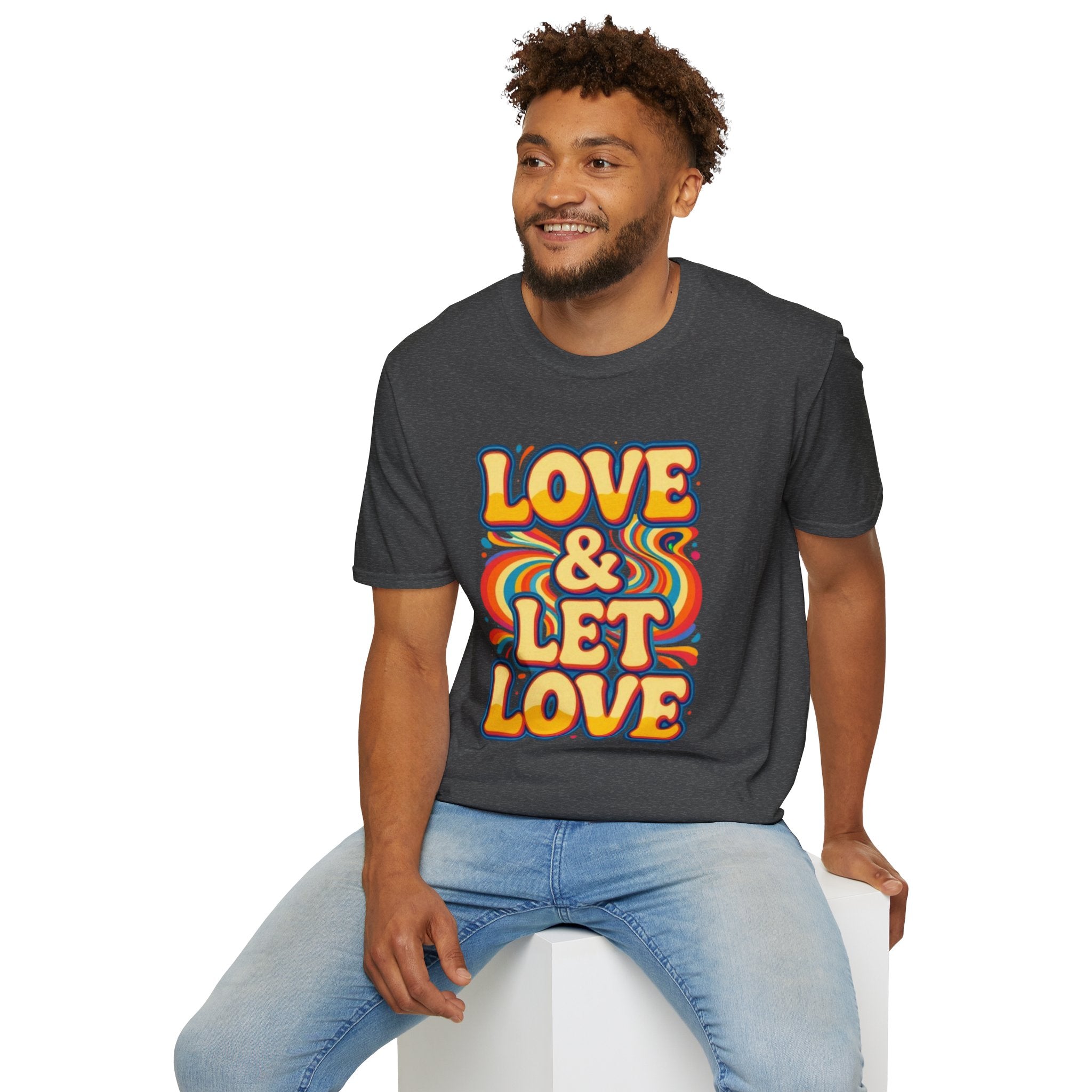 T-Shirt — "Love & Let Love" Retro Rainbow Peace Tee