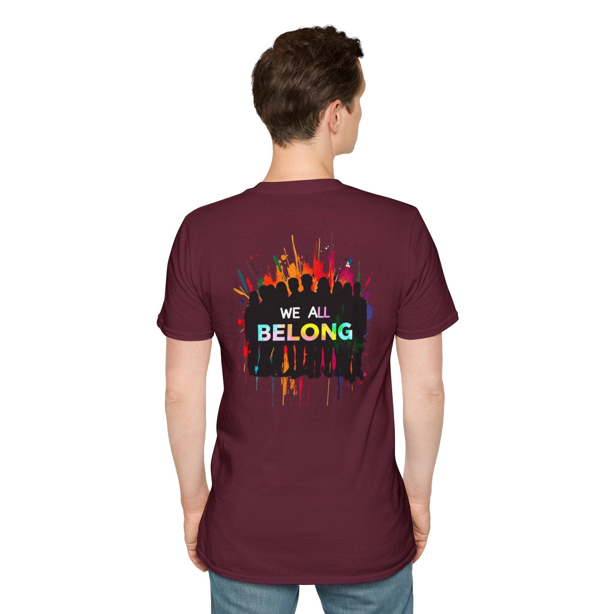 Unisex Softstyle T-Shirt: "Conversion Therapy is Torture" & "We All Belong" - LGBTQ+ Empowerment Tee