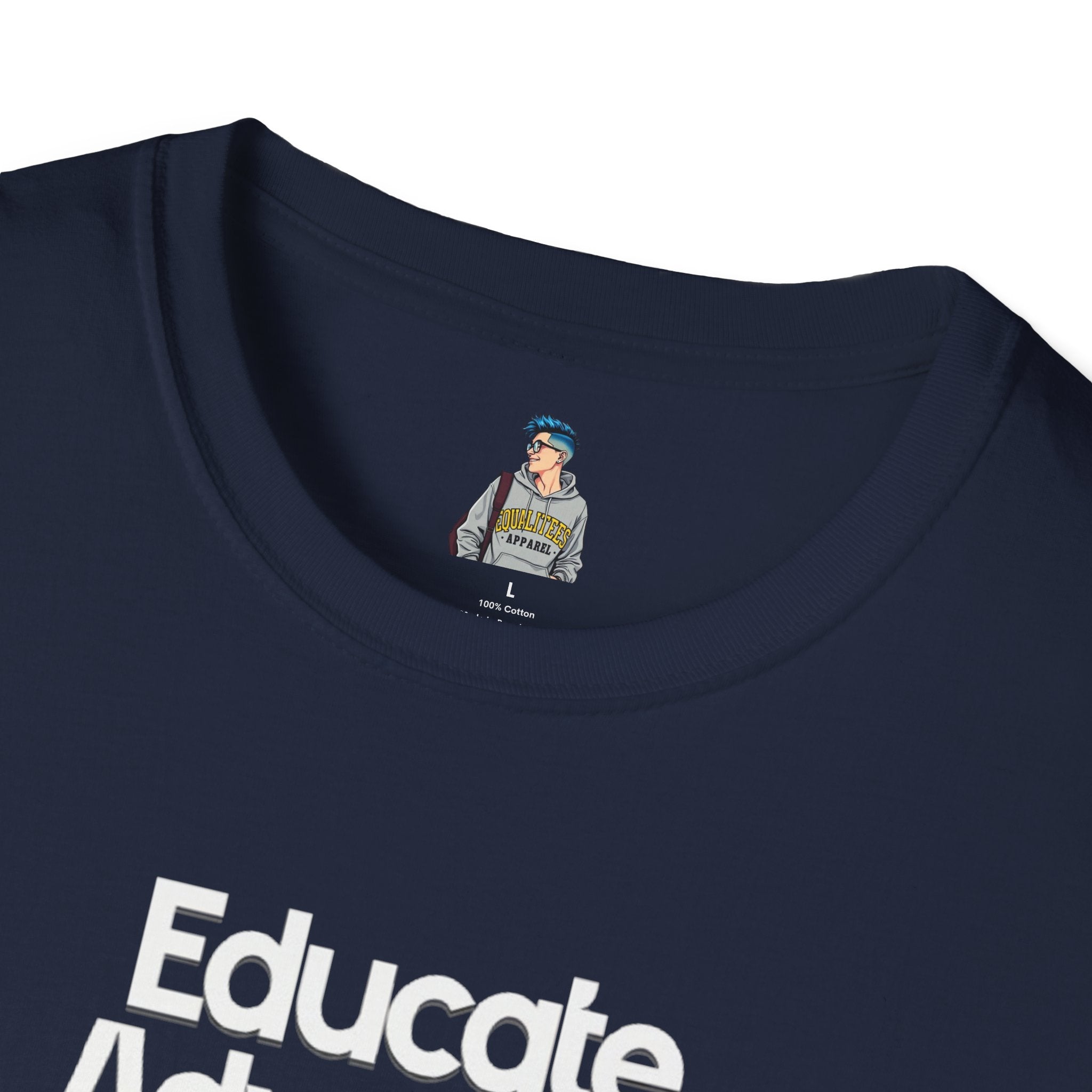 Educate. Advocate. Celebrate. Minimalist Pride T-Shirt - EqualiTees.Me