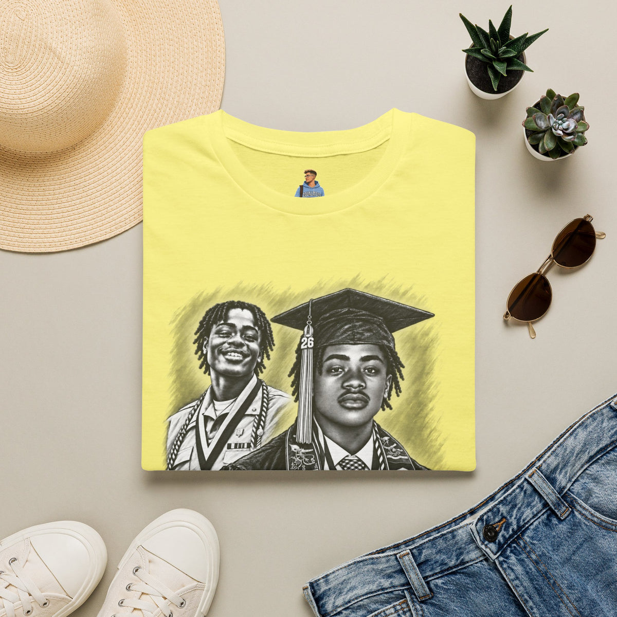 Double Portrait Front - In Memory of Pierre Damas Bel T-Shirt