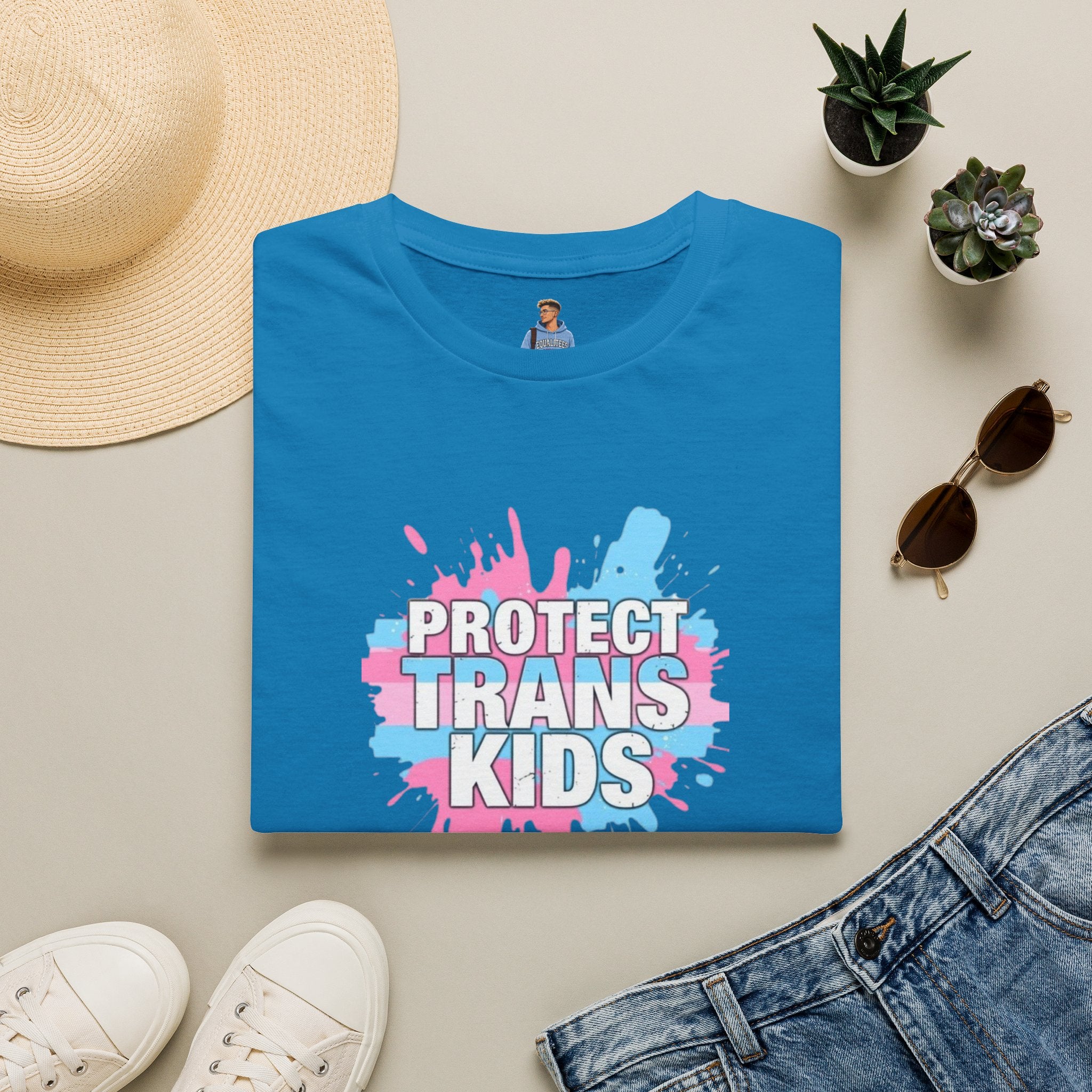 Protect Trans Kids Unisex Softstyle T-Shirt - Supportive LGBTQ+ Apparel
