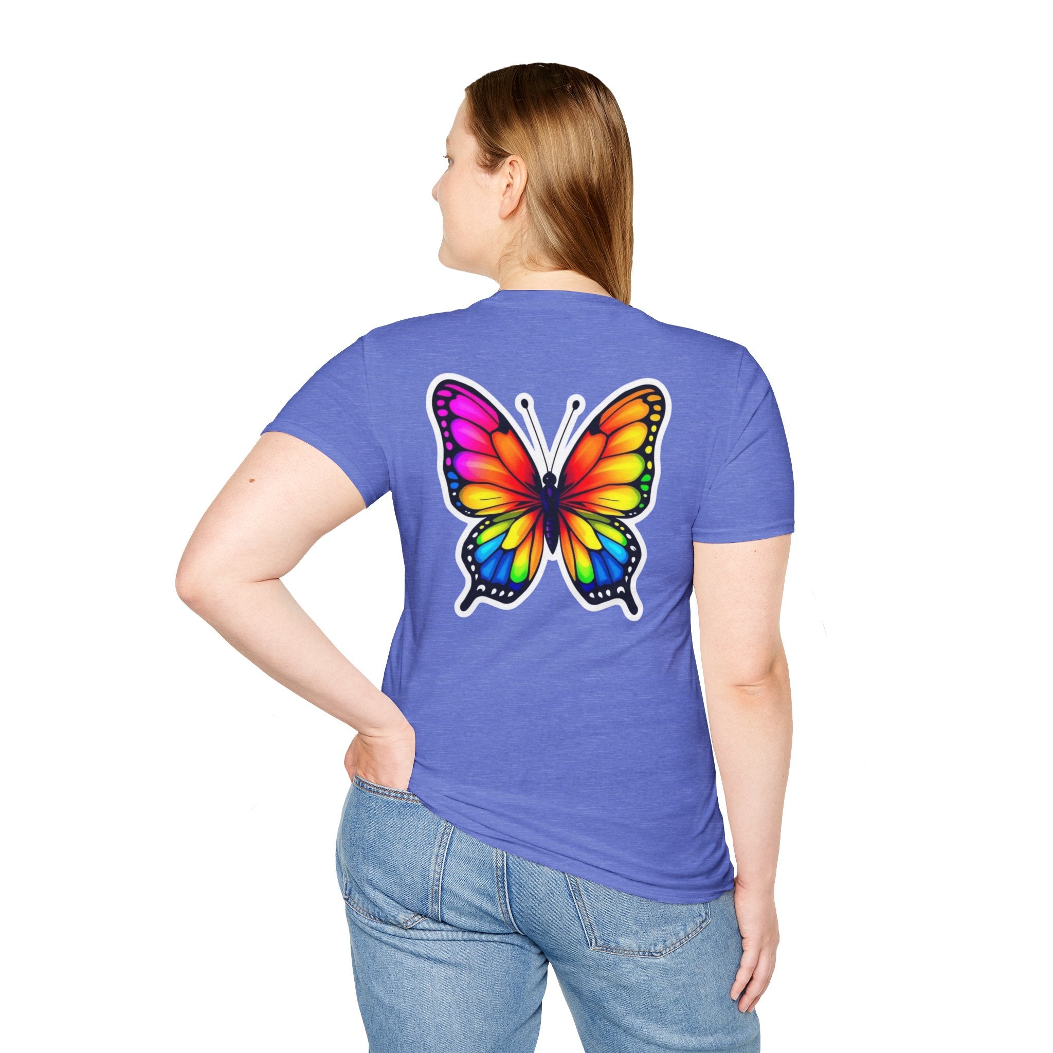 Rainbow Butterfly Cocoon Pride T-Shirt | Unisex Softstyle Tee