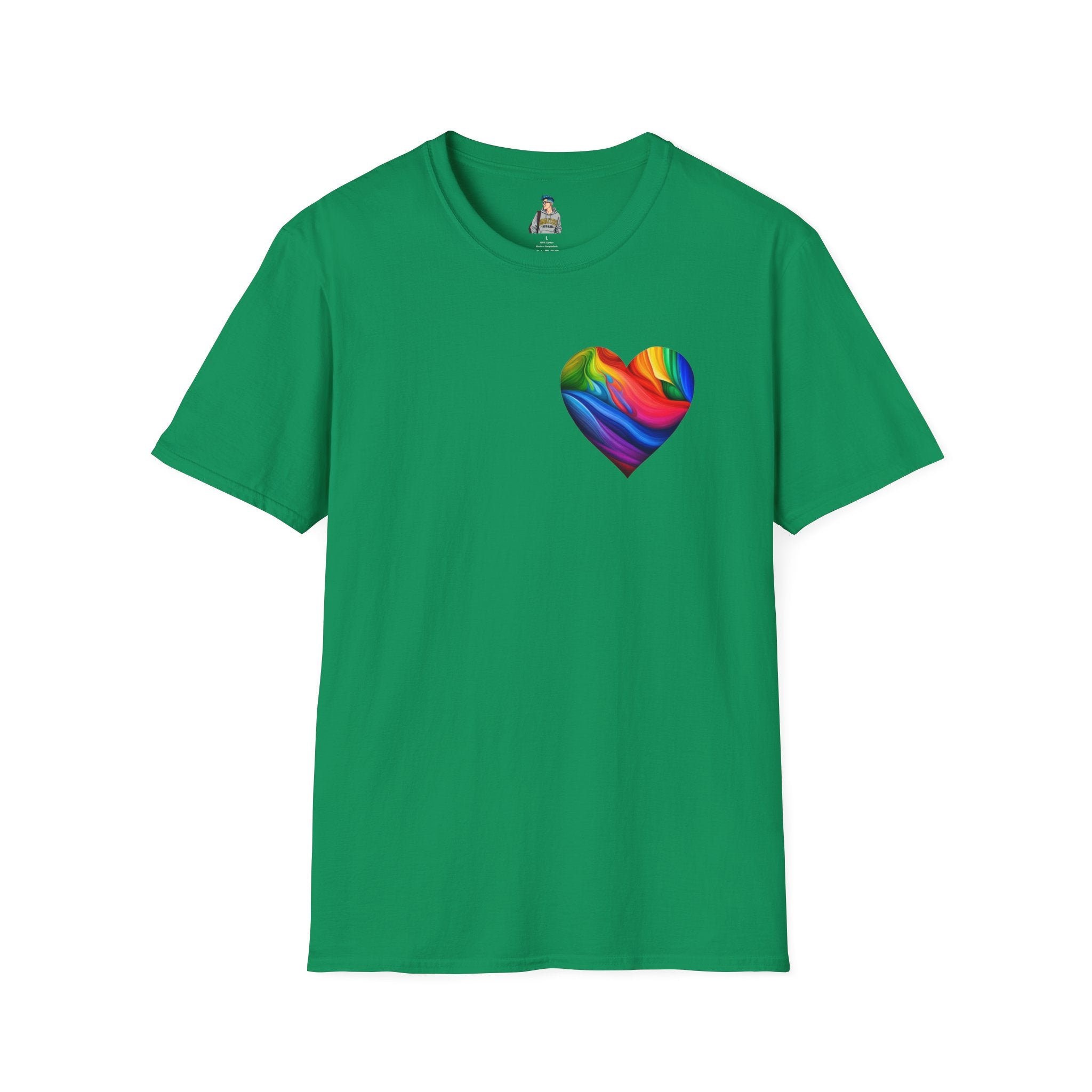 Unisex Softstyle T-Shirt - Pride Heart Design with 'Existence is Resistance'