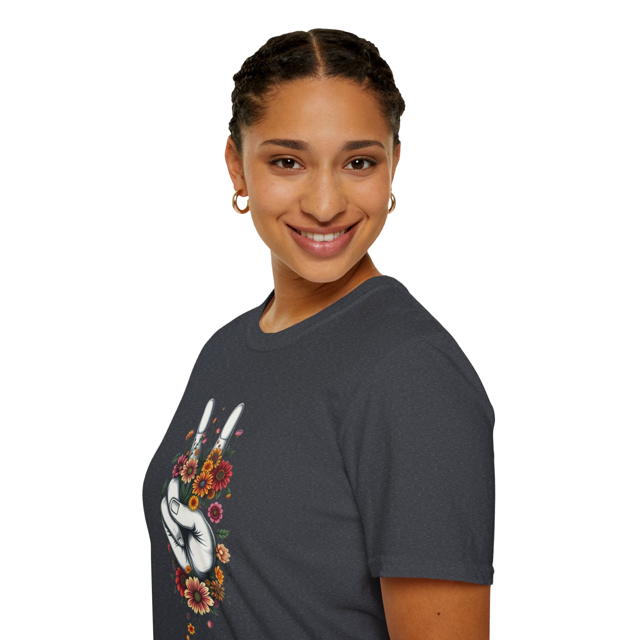 Grow Peace Unisex Softstyle T-Shirt - Boho Inspiration, Perfect for Festivals and Everyday Wear