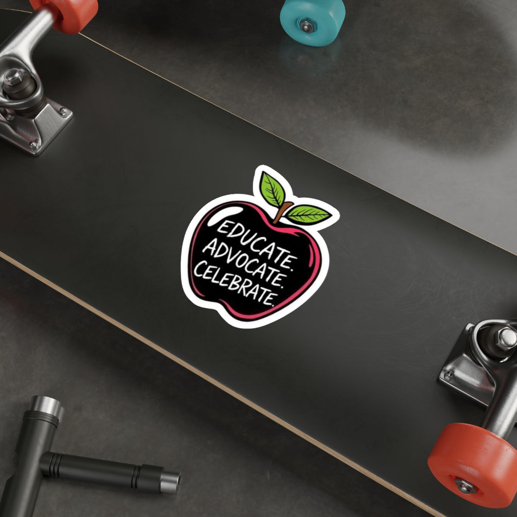 Educational Apple Die-Cut Stickers - Advocate & Celebrate