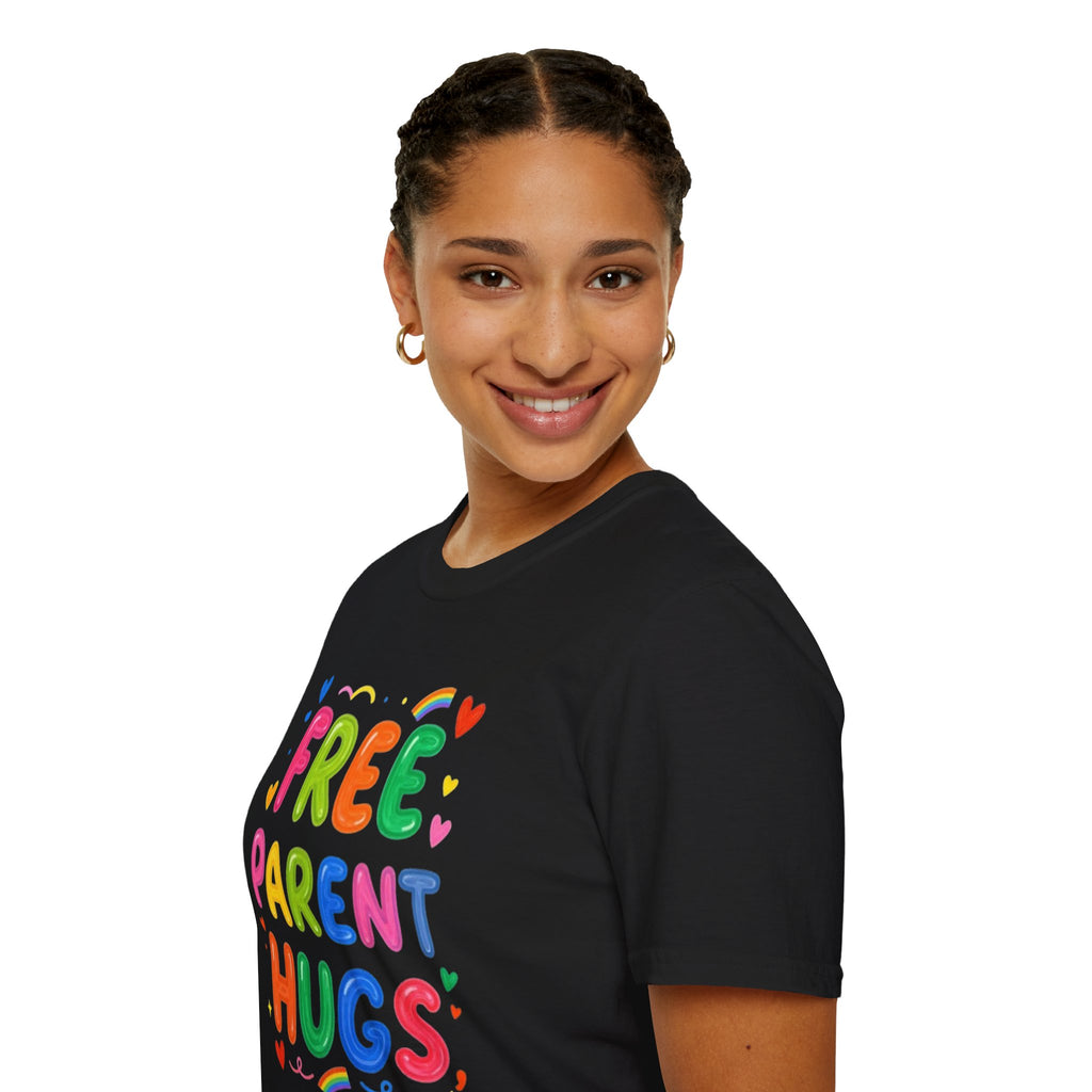 Free Parent Hugs T-Shirt — Colorful Affirming Pride