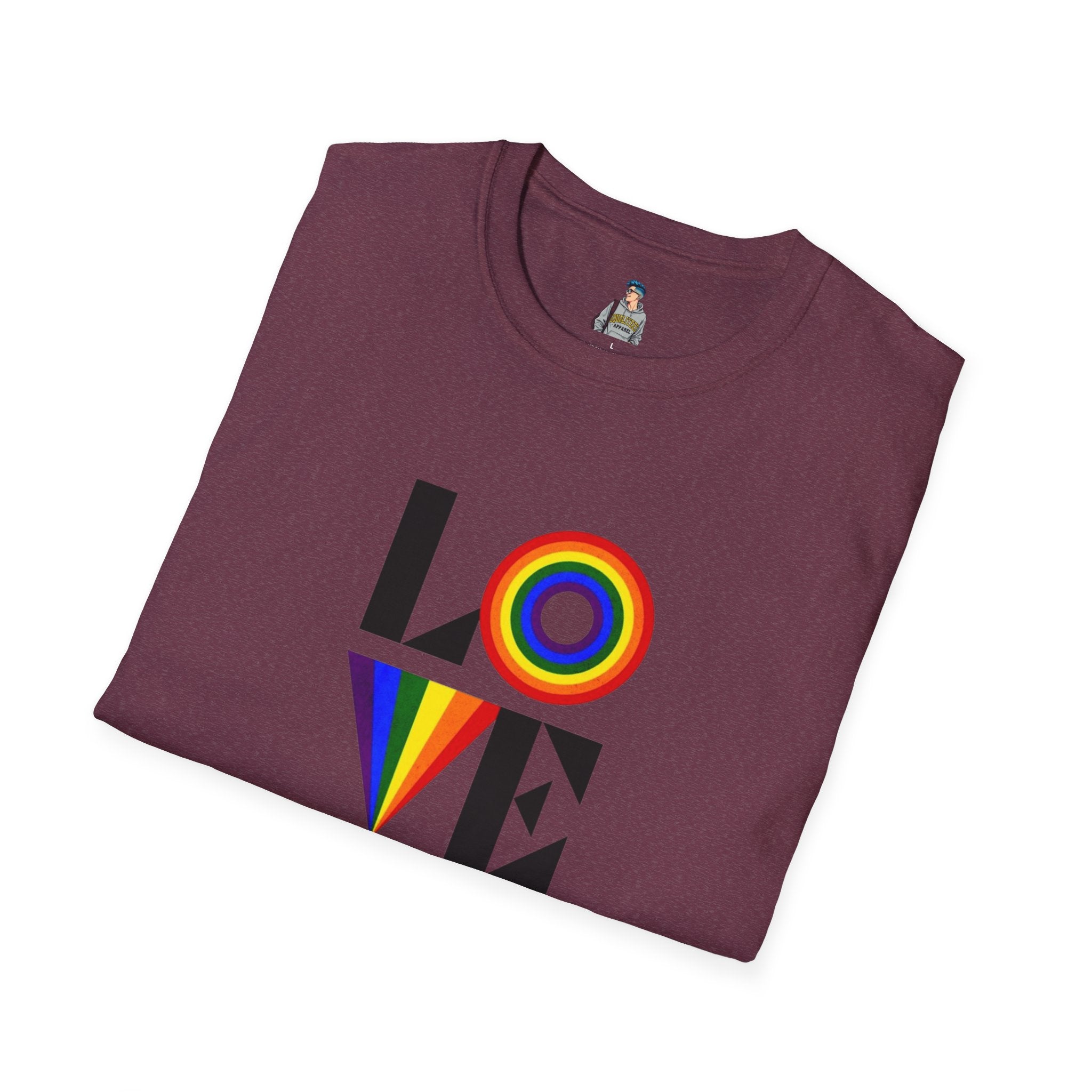 Vibrant LOVE Design for Pride Unisex Softstyle T-Shirt