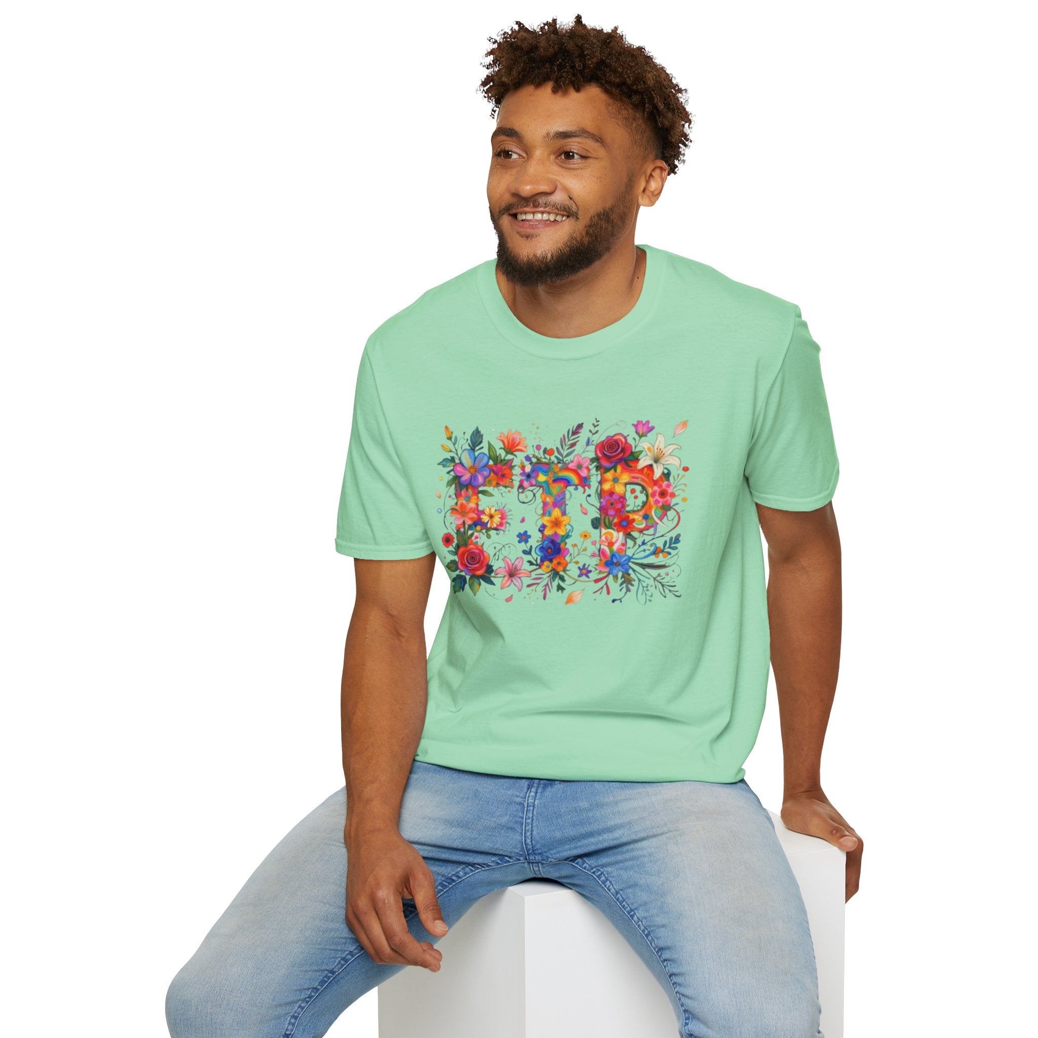 Floral 'FTP' Graphic T-Shirt
