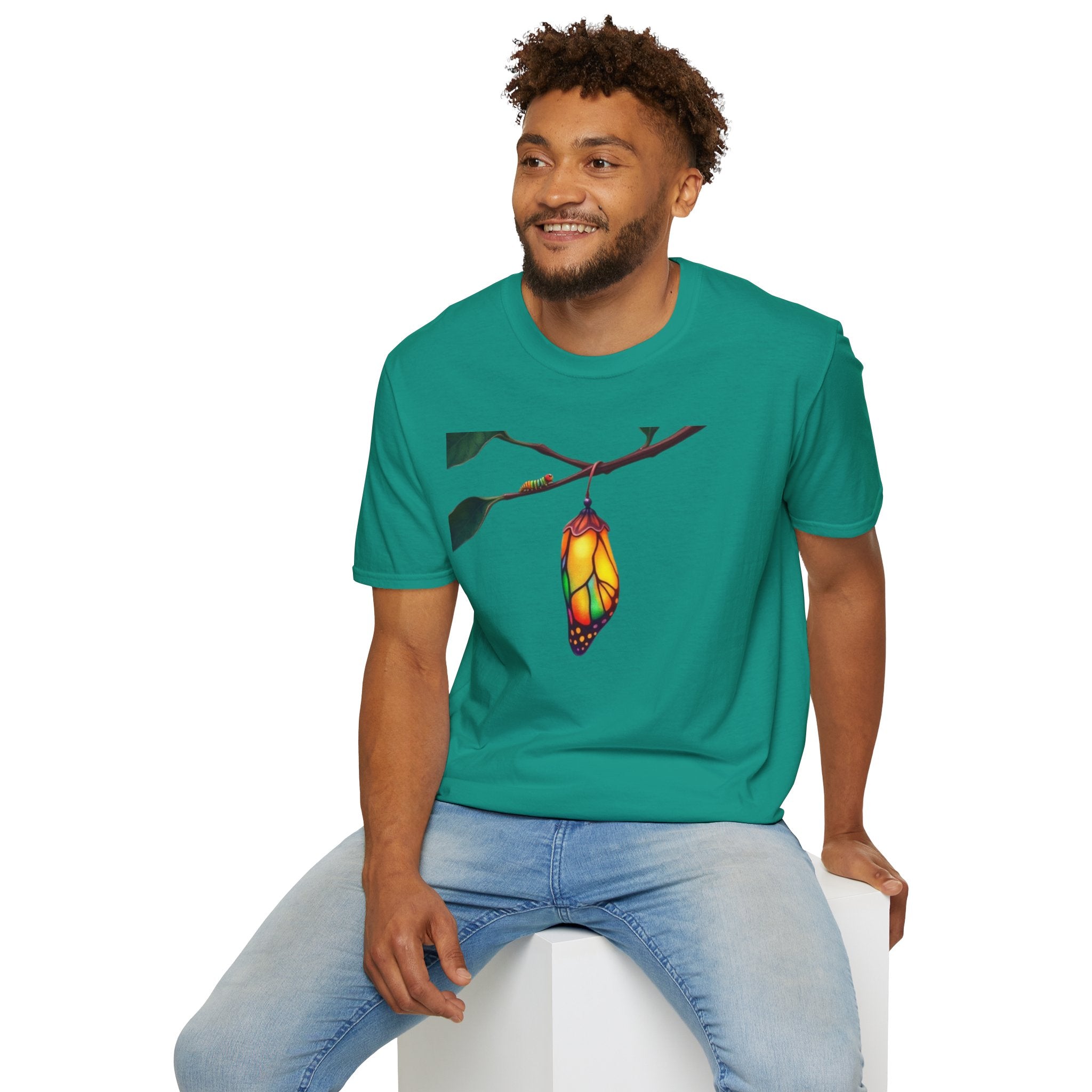 Rainbow Butterfly Cocoon Pride T-Shirt | Unisex Softstyle Tee