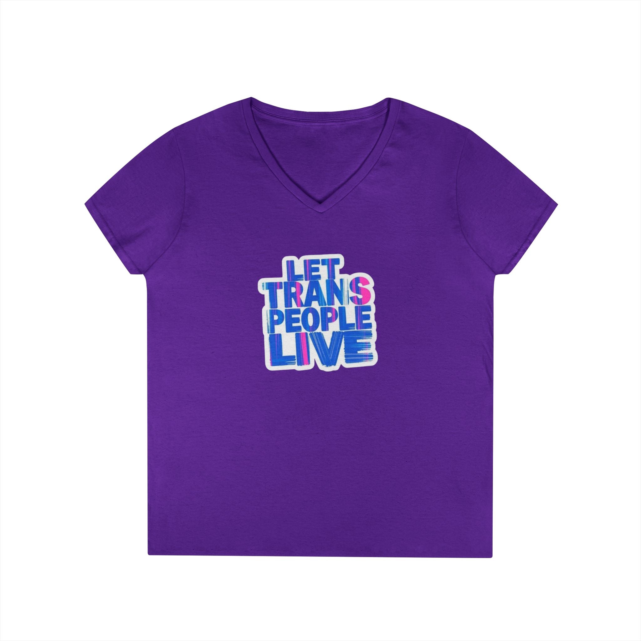 V-Neck T-Shirt Let Trans People Live Protest Design