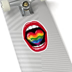 Colorful Rainbow Heart Tongue-Cut Stickers - Fun and Vibrant LGBTQ+ Pride Decals