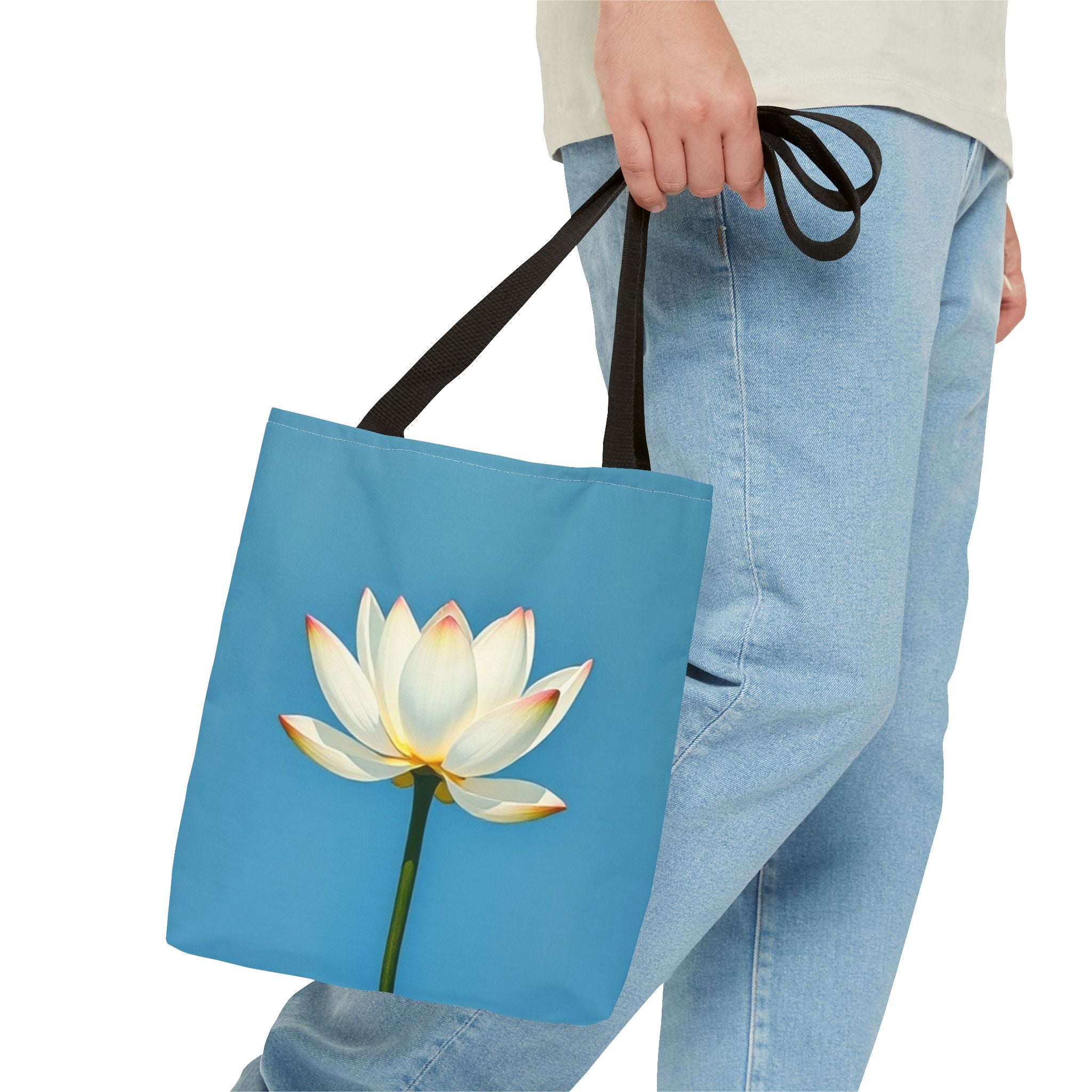 White Lily on Canvas Design - Tote Bag