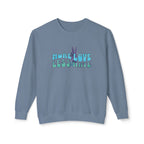 Unisex Lightweight Crewneck Sweatshirt -More Love Less Hate