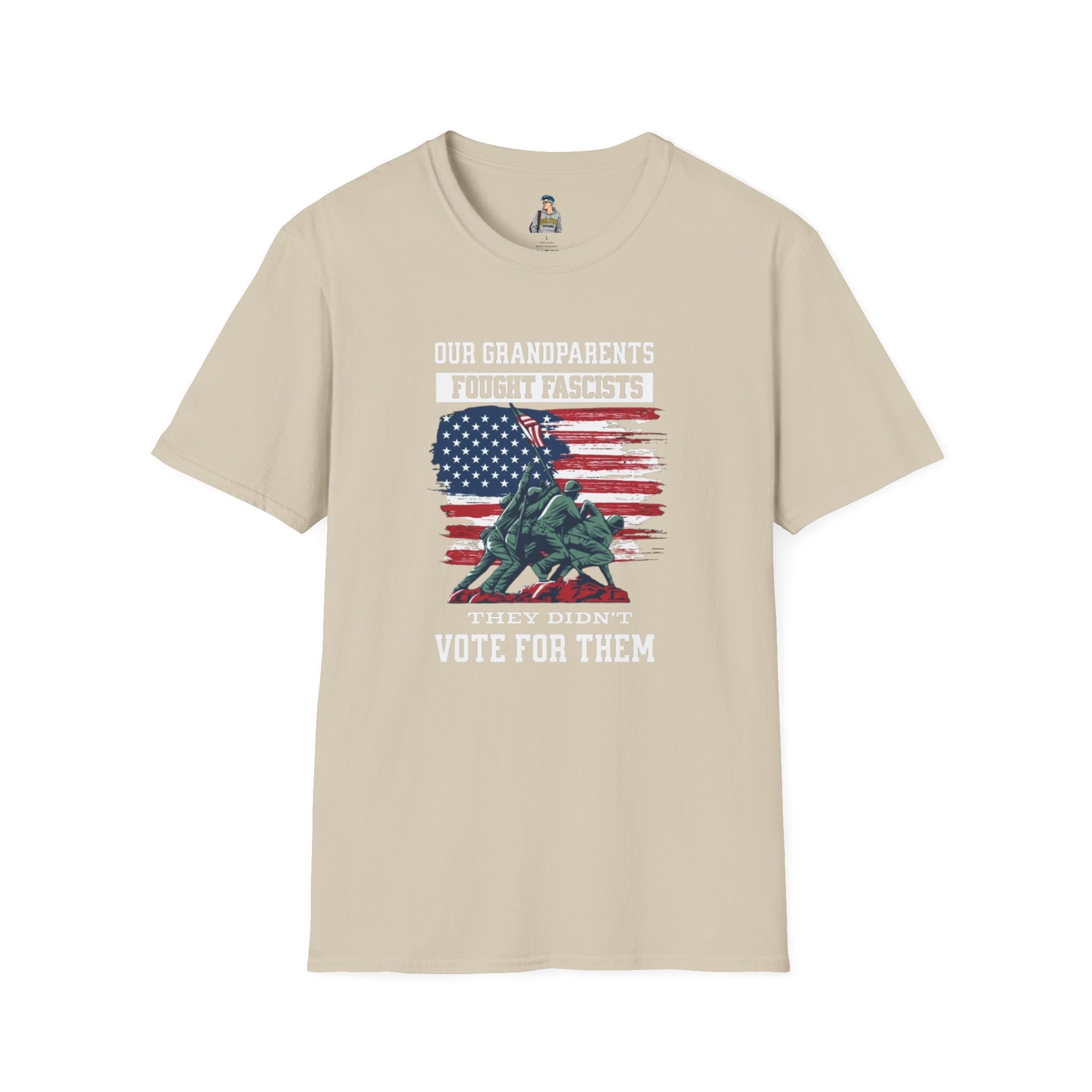 Unisex Softstyle T-Shirt: 'Our Grandparents Fought Fascists' Patriotic Tee