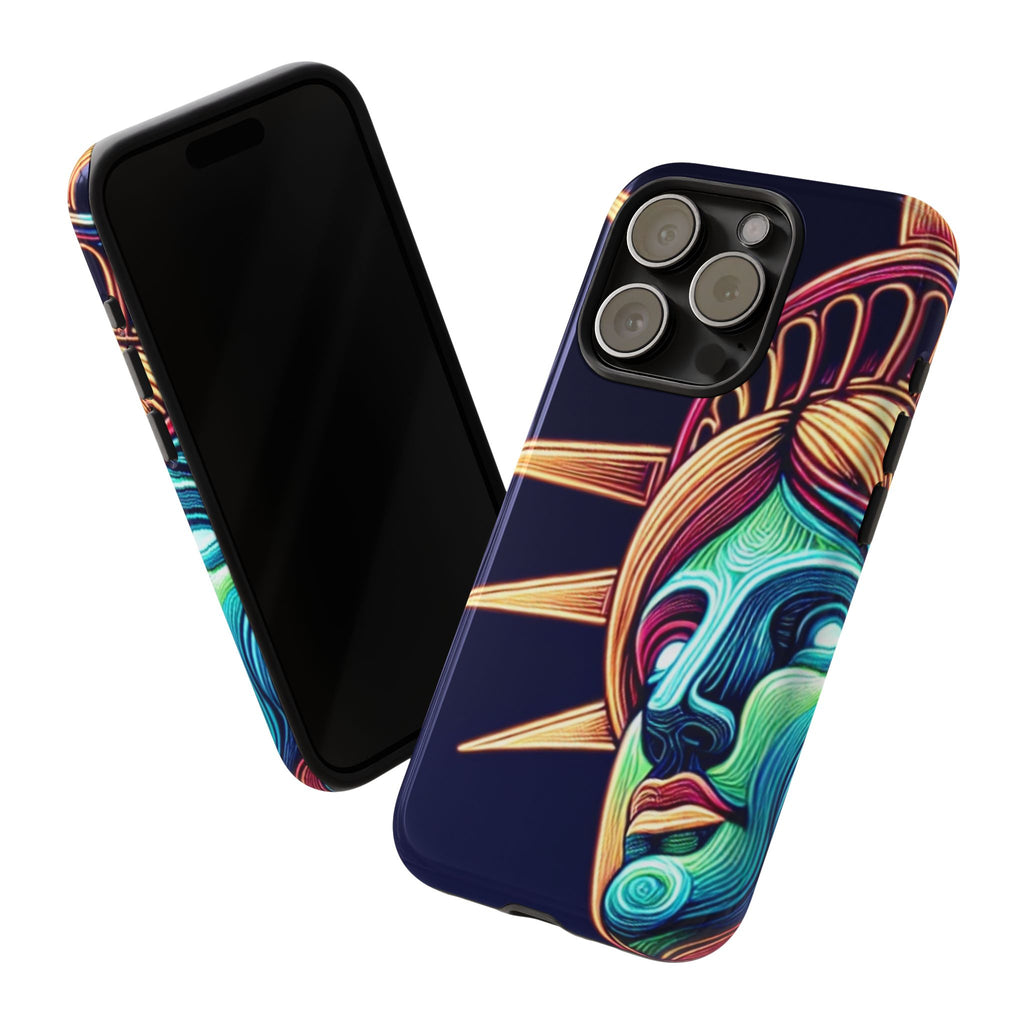 Statue of Liberty Neon Glowing Art Tough Case for Android & iPhone