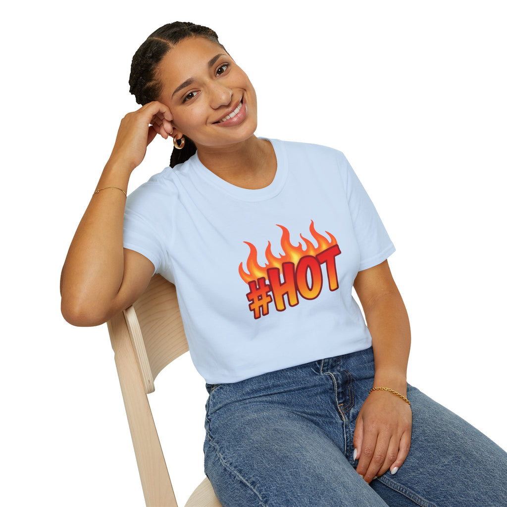 #HOT T-Shirt – Trendy Hashtag Fire Design