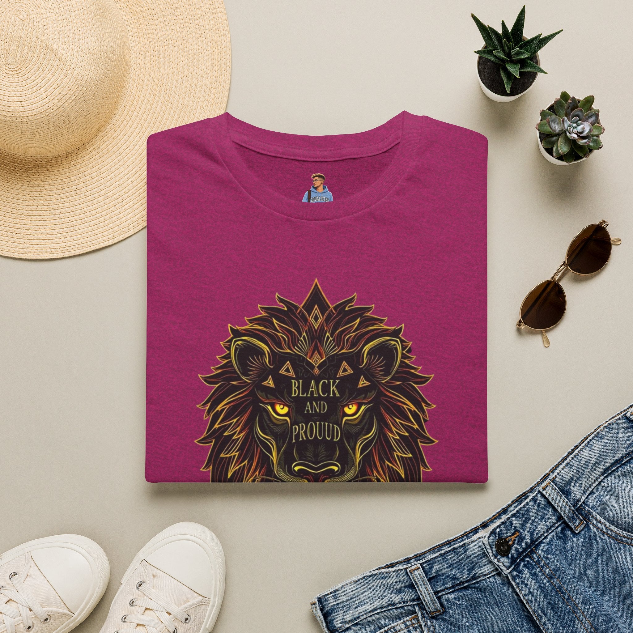 Black & Proud Lion Softstyle T-Shirt - Unisex Graphic Tee