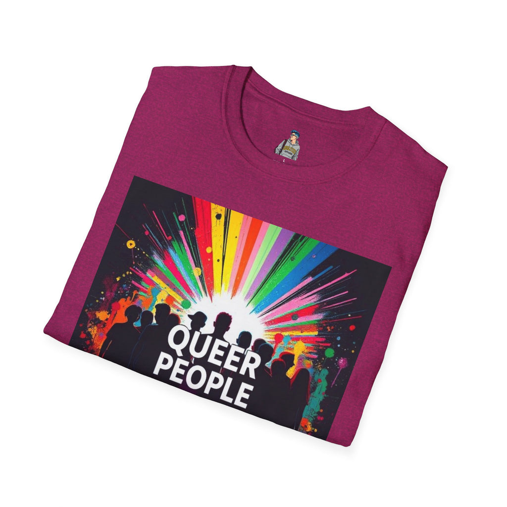 Unisex Softstyle T-Shirt - 'Queer People Belong Everywhere' Pride Graphic Tee