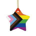 Pride Celebration Ceramic Ornaments - 4 Colorful Shapes