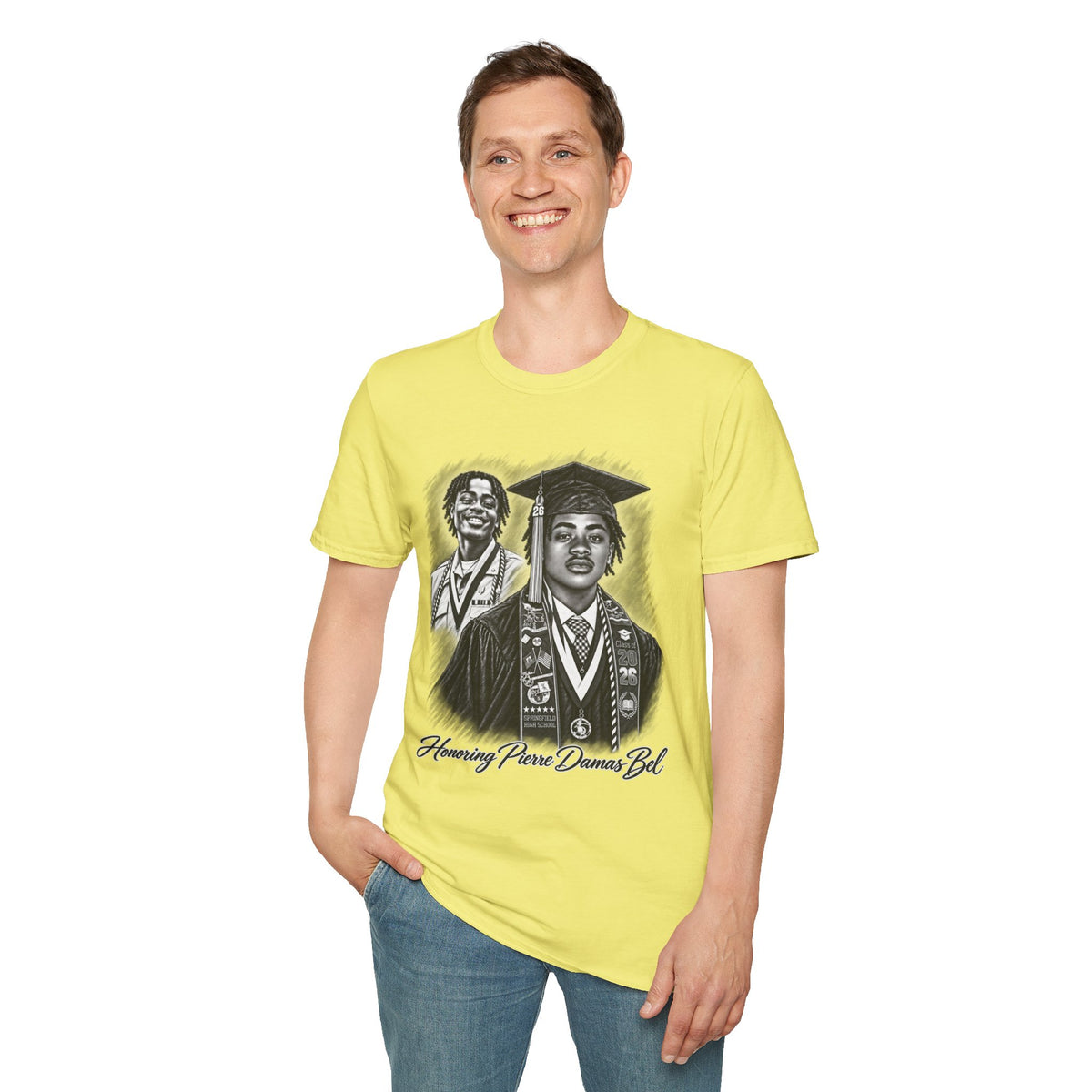 Double Portrait Front - In Memory of Pierre Damas Bel T-Shirt
