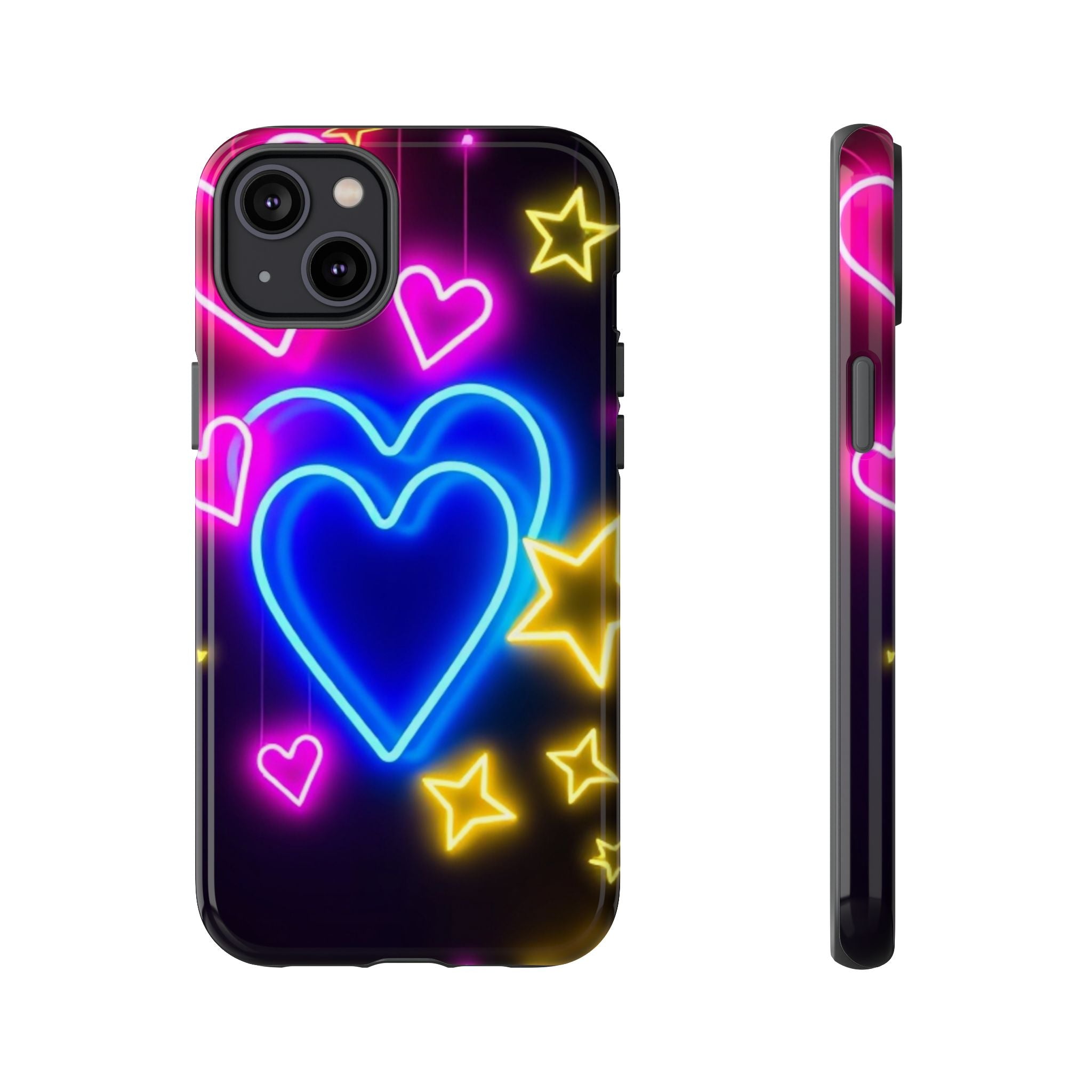 Android OR iPhone Compatible Cases - Neon Love Design - Unique Tough Cases