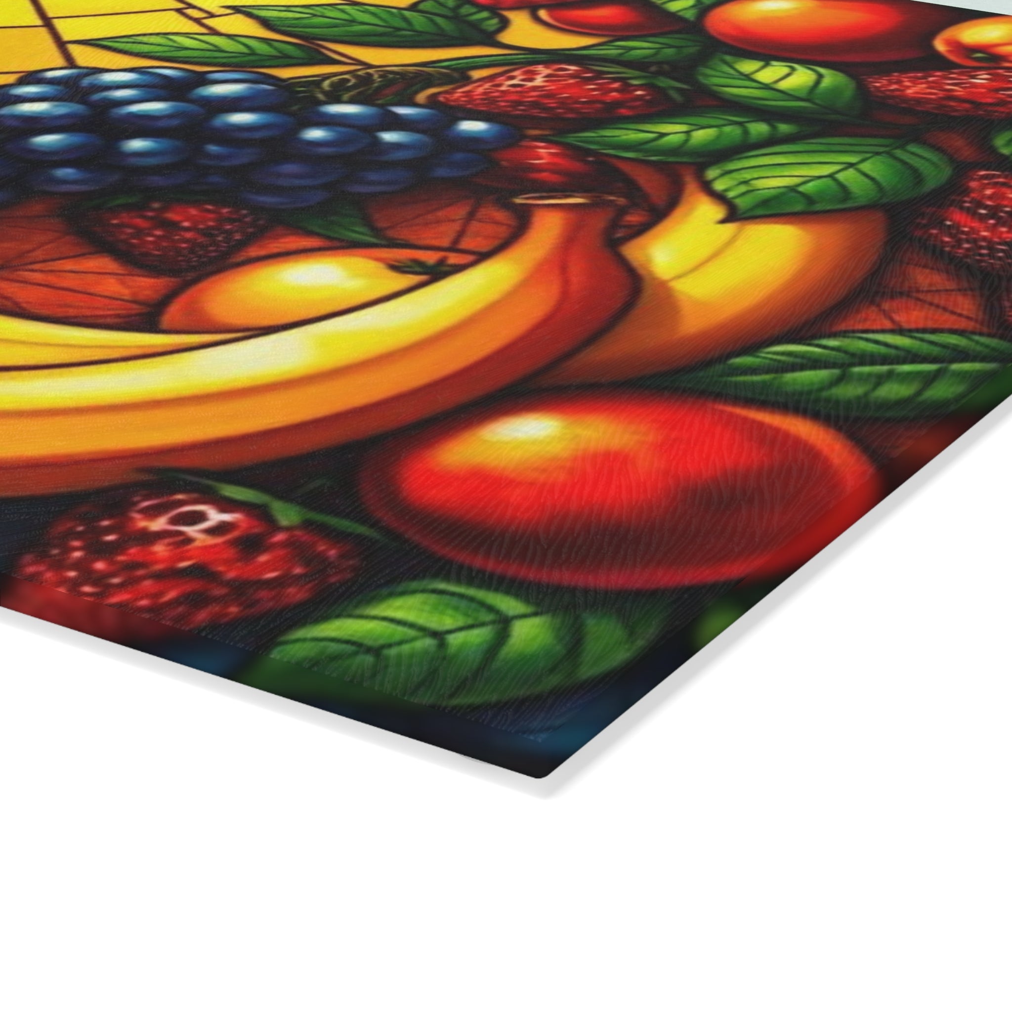 Vibrant Fruit Art Glass Cutting Board - Ideal for Culinary Enthusiasts