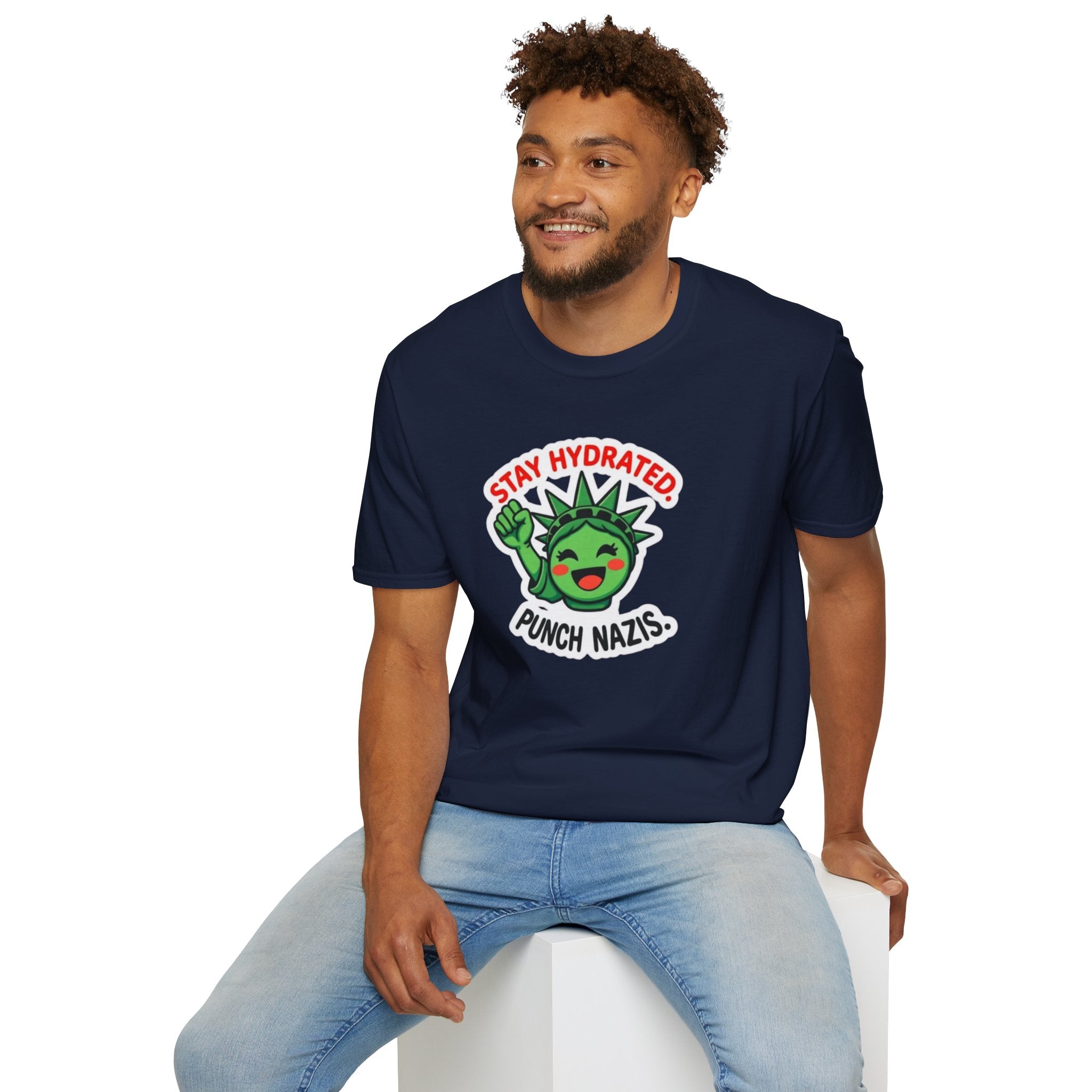 Stay Hydrated, Punch Nazis Funny Political Activism Tee