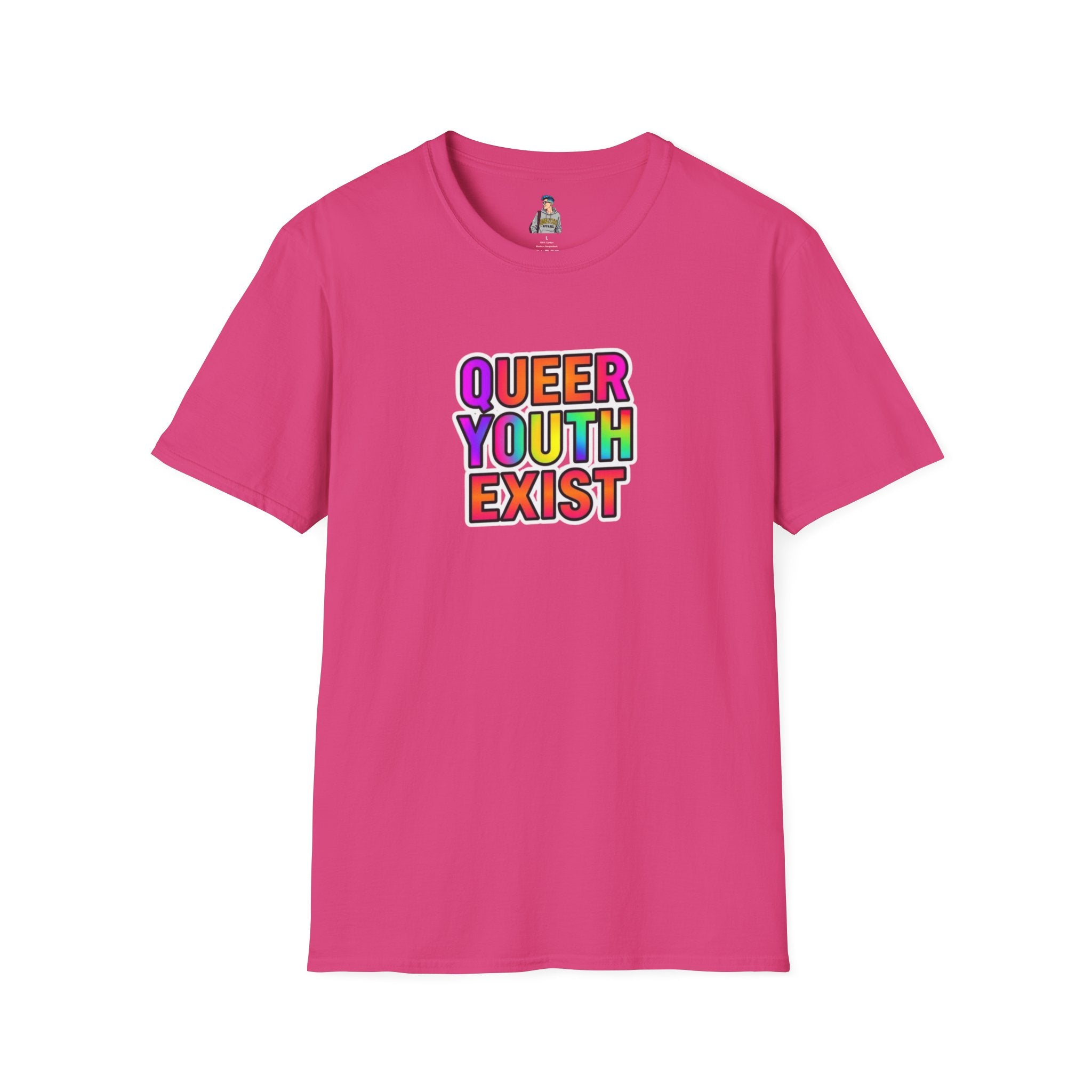 Queer Youth Exist T-Shirt | Unisex Softstyle Tee for Pride Events & Everyday Wear