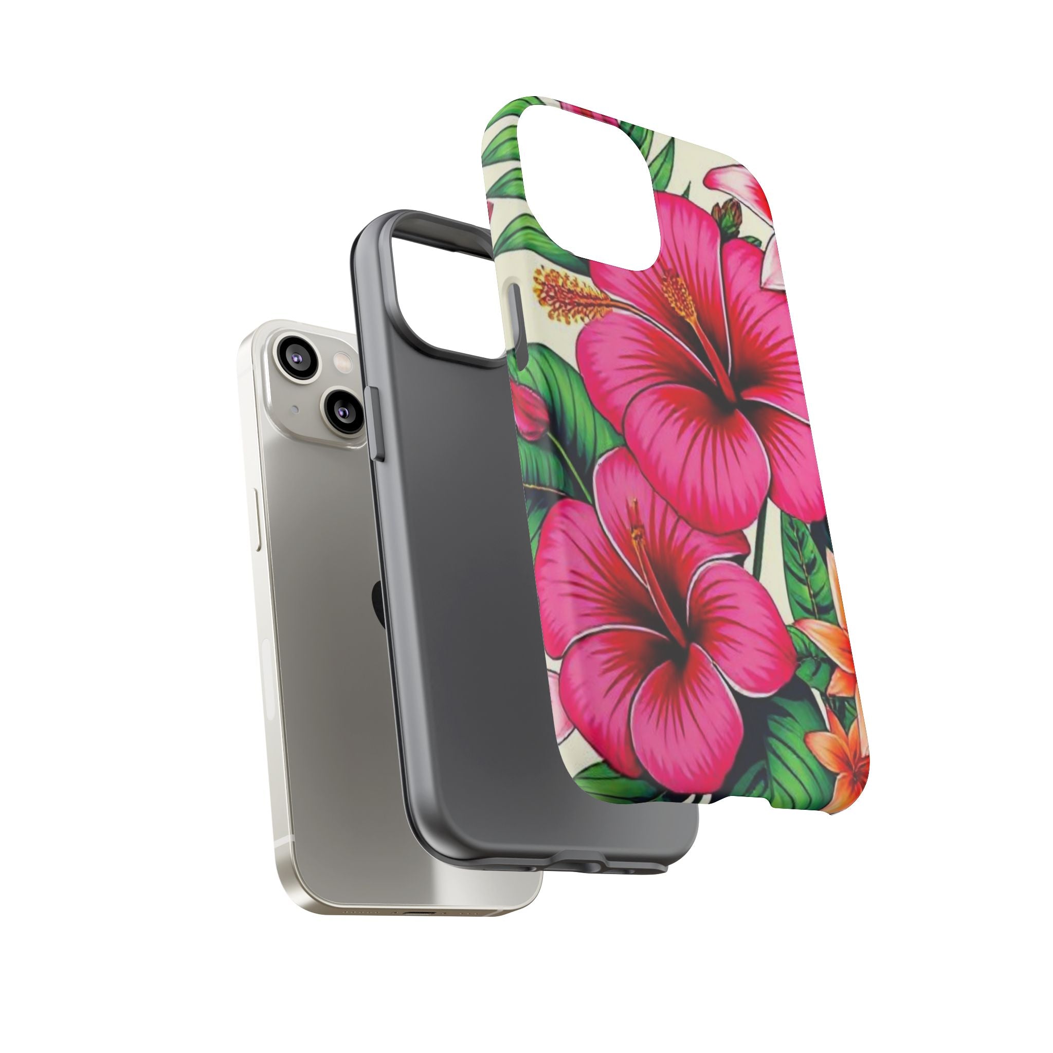 Tropical Hibiscus Phone Case for iPhone — Floral Tough Protective Cover