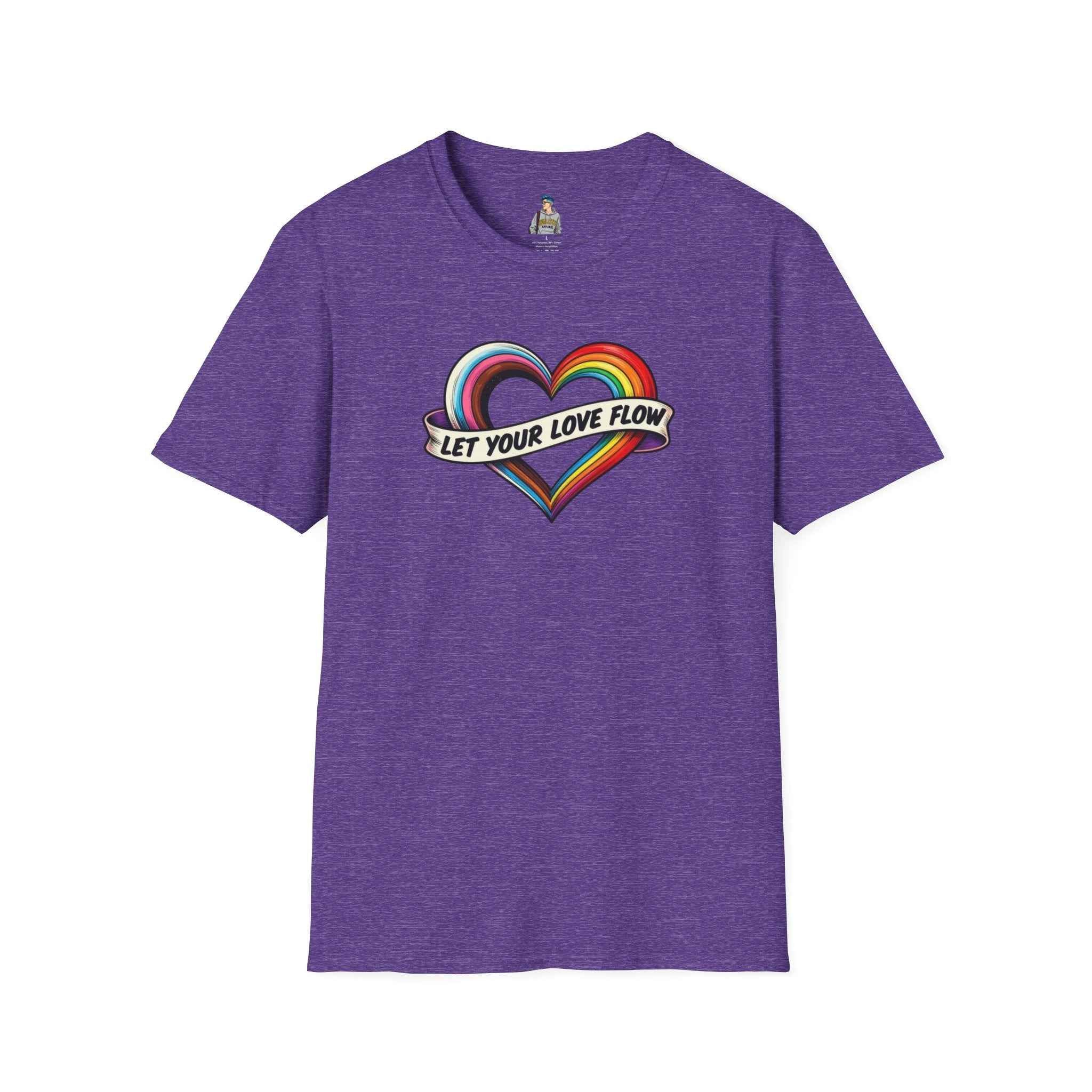 Let Your Love Flow Rainbow Heart T-Shirt