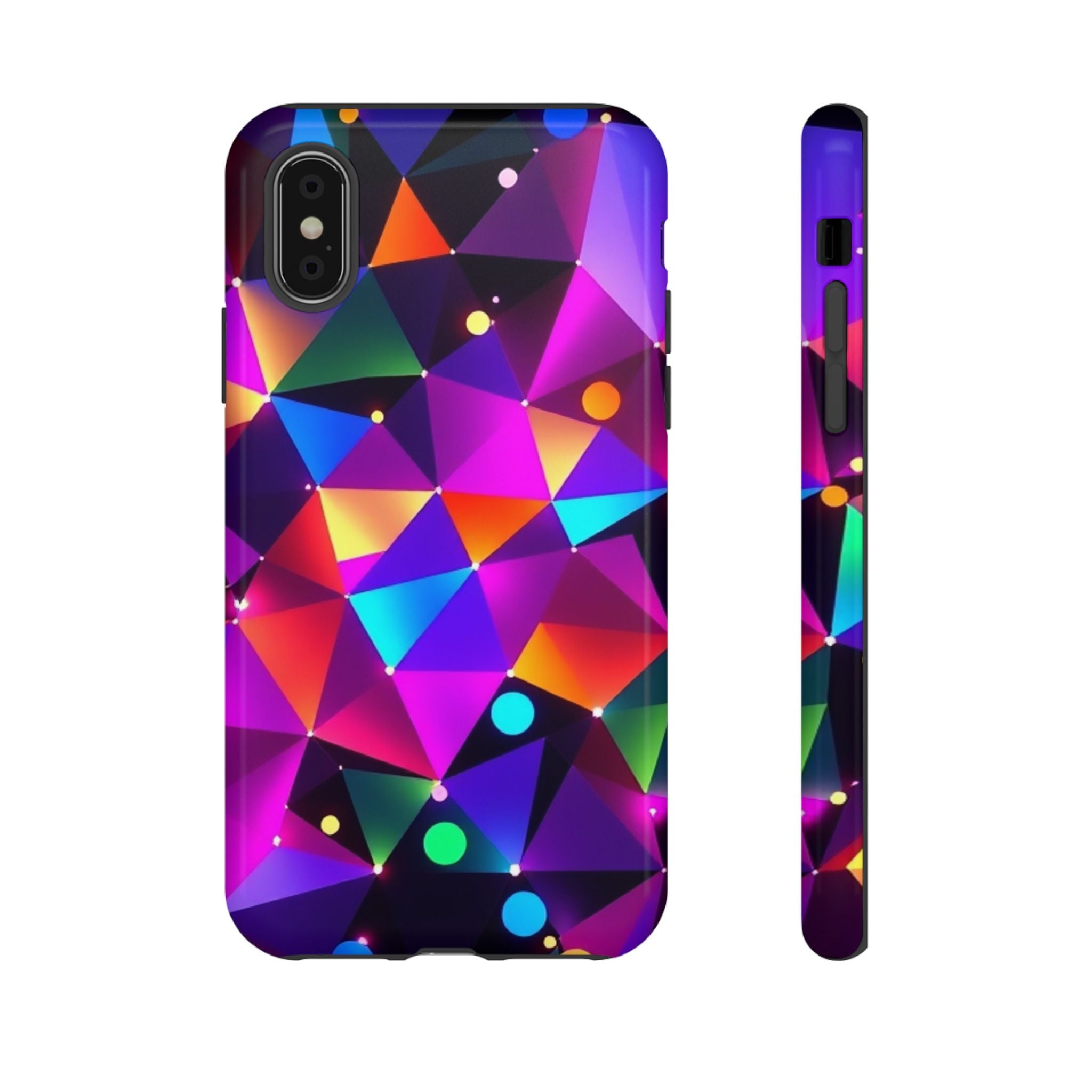 Android OR iPhone Compatible Cases - Colorful Angles Design - Unique Tough Cases